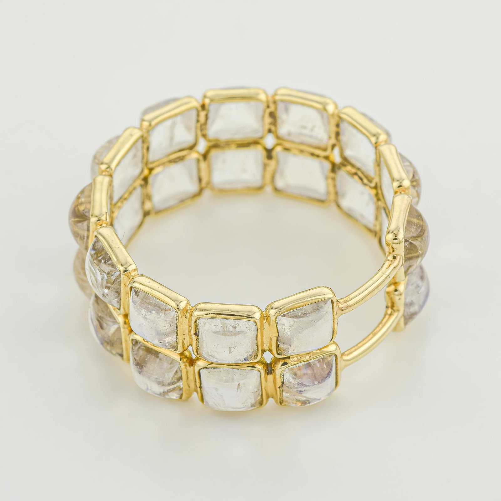 Moonstone Double Band Stack Ring - 2