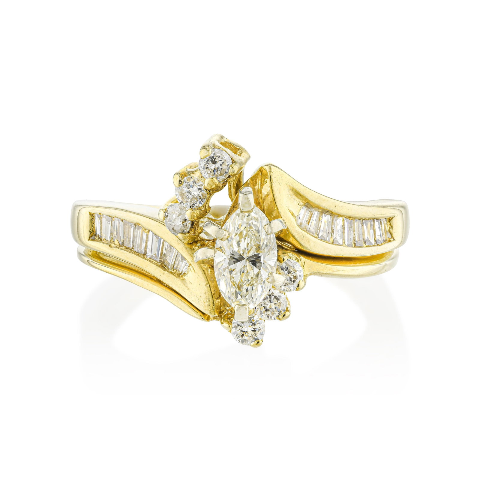 Diamond Ring and Wedding Band Set: ESTIMATED RETAIL PRICE: $1,800* *This is the estimated value a piece of similar quality, craftsmanship, and characteristics could command at retail. Summary of Key Characteristics • Metal: 14K ye