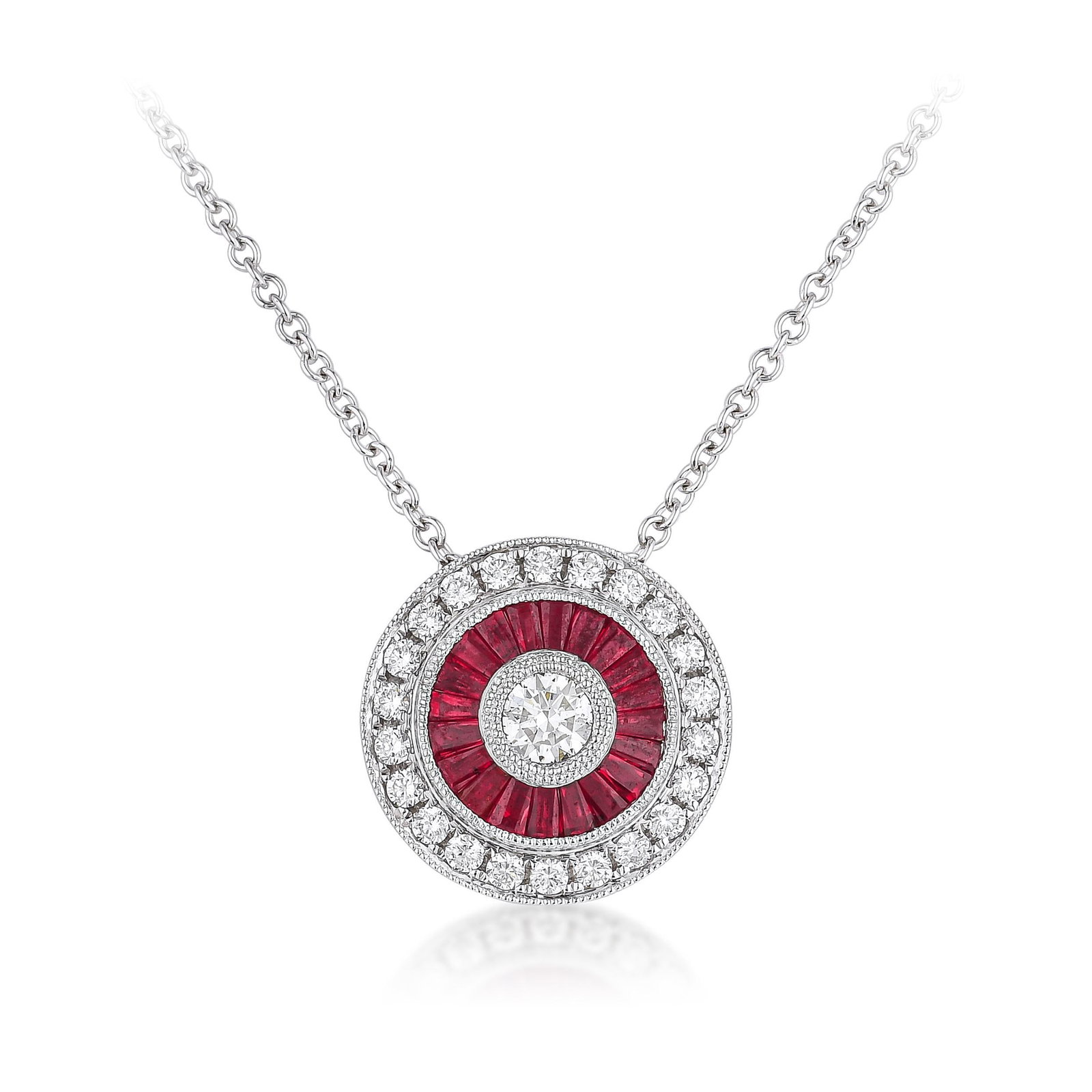 Ruby and Diamond Pendant Necklace: ESTIMATED RETAIL PRICE: $2,200* *This is the estimated value a piece of similar quality, craftsmanship, and characteristics could command at retail. Summary of Key Characteristics • Metal: 18K