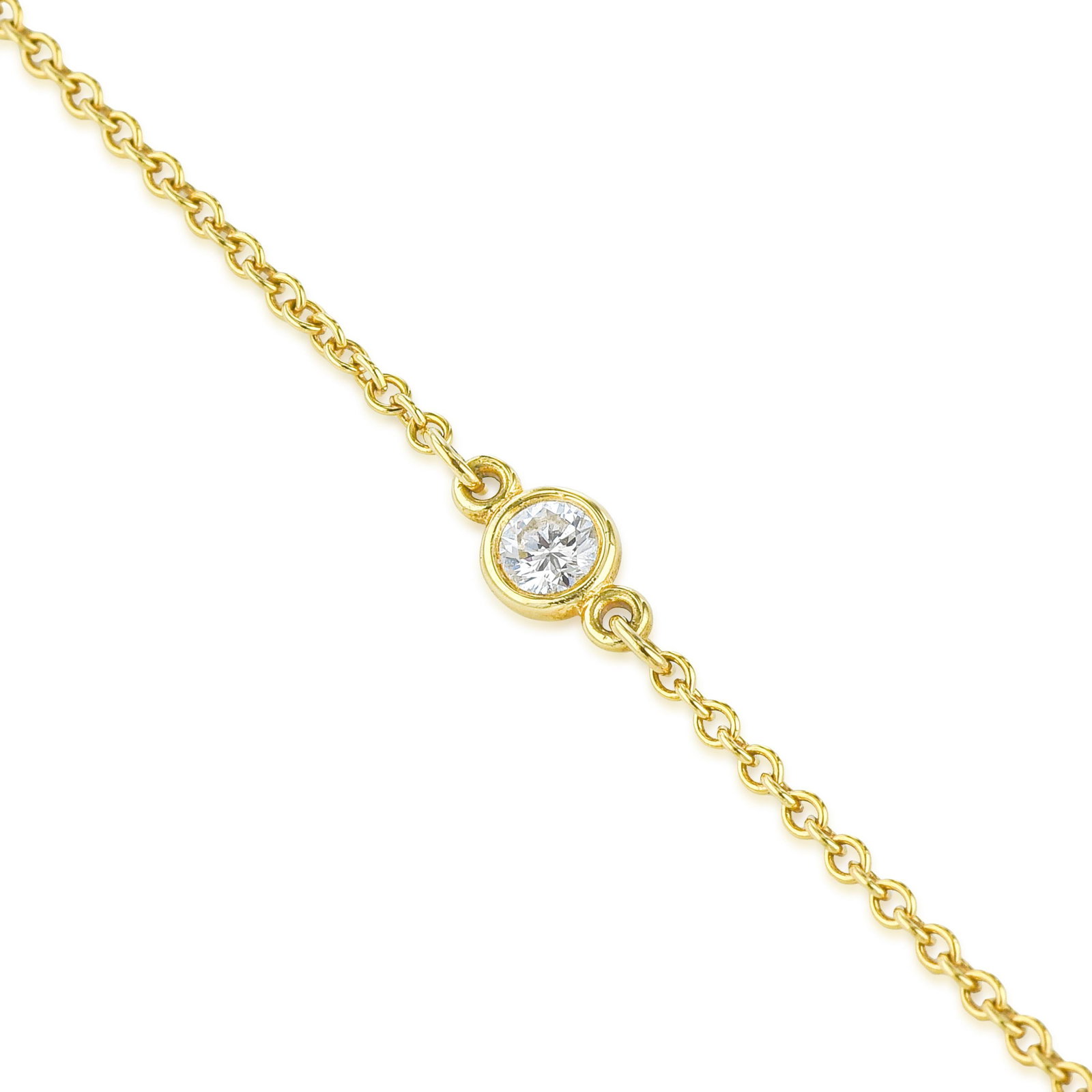 Elsa Peretti Tiffany & Co. Diamond Solitaire Bracelet: ESTIMATED RETAIL PRICE: $1,200* *This is the estimated value a piece of similar quality, craftsmanship, and characteristics could command at retail. Summary of Key Characteristics • Metal: 18K