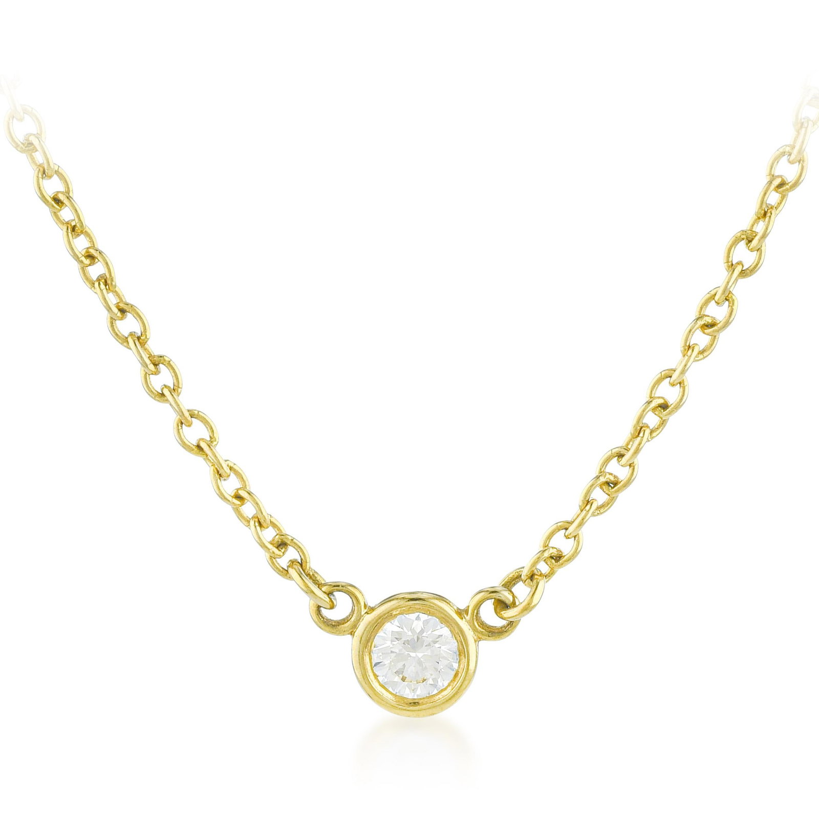 Elsa Peretti Tiffany & Co. Diamond Solitaire Necklace: ESTIMATED RETAIL PRICE: $1,200* *This is the estimated value a piece of similar quality, craftsmanship, and characteristics could command at retail. Summary of Key Characteristics • Metal: 18K
