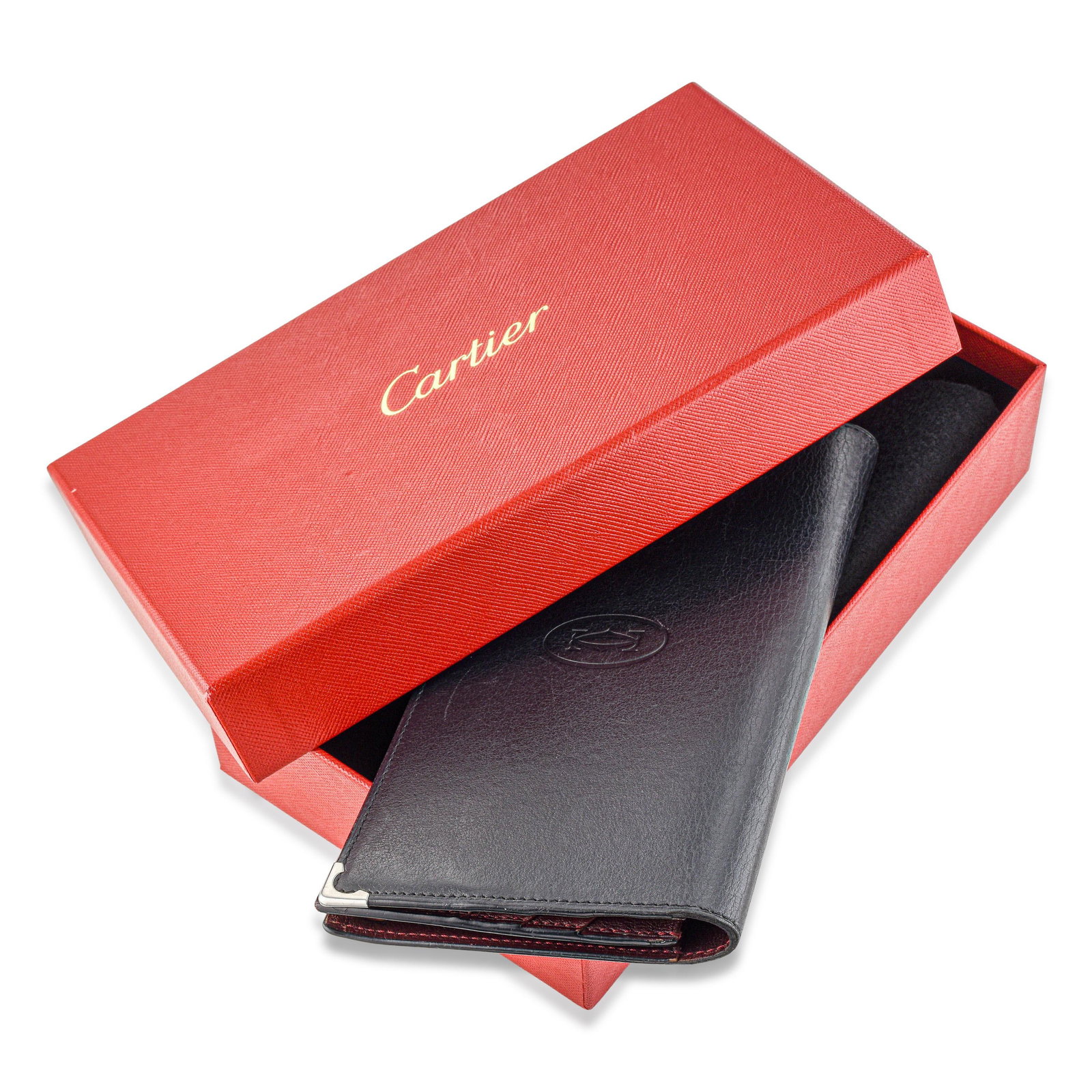 Cartier Must de Cartier Long Wallet – Leather, Black: ESTIMATED RETAIL PRICE: $650* *This is the estimated value a piece of similar quality, craftsmanship, and characteristics could command at retail. The Must de Cartier collection represents one of Cart