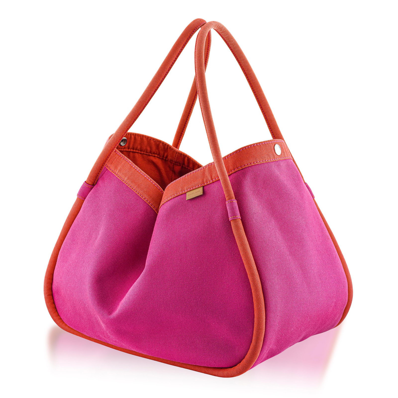 Hermes Lindy Canvas Tote Bag - Magenta and Red: The Hermes Lindy Canvas Tote is a versatile and stylish bag, crafted from durable canvas in a striking magenta and red colorway. Designed for everyday use, this tote combines practicality with the ico