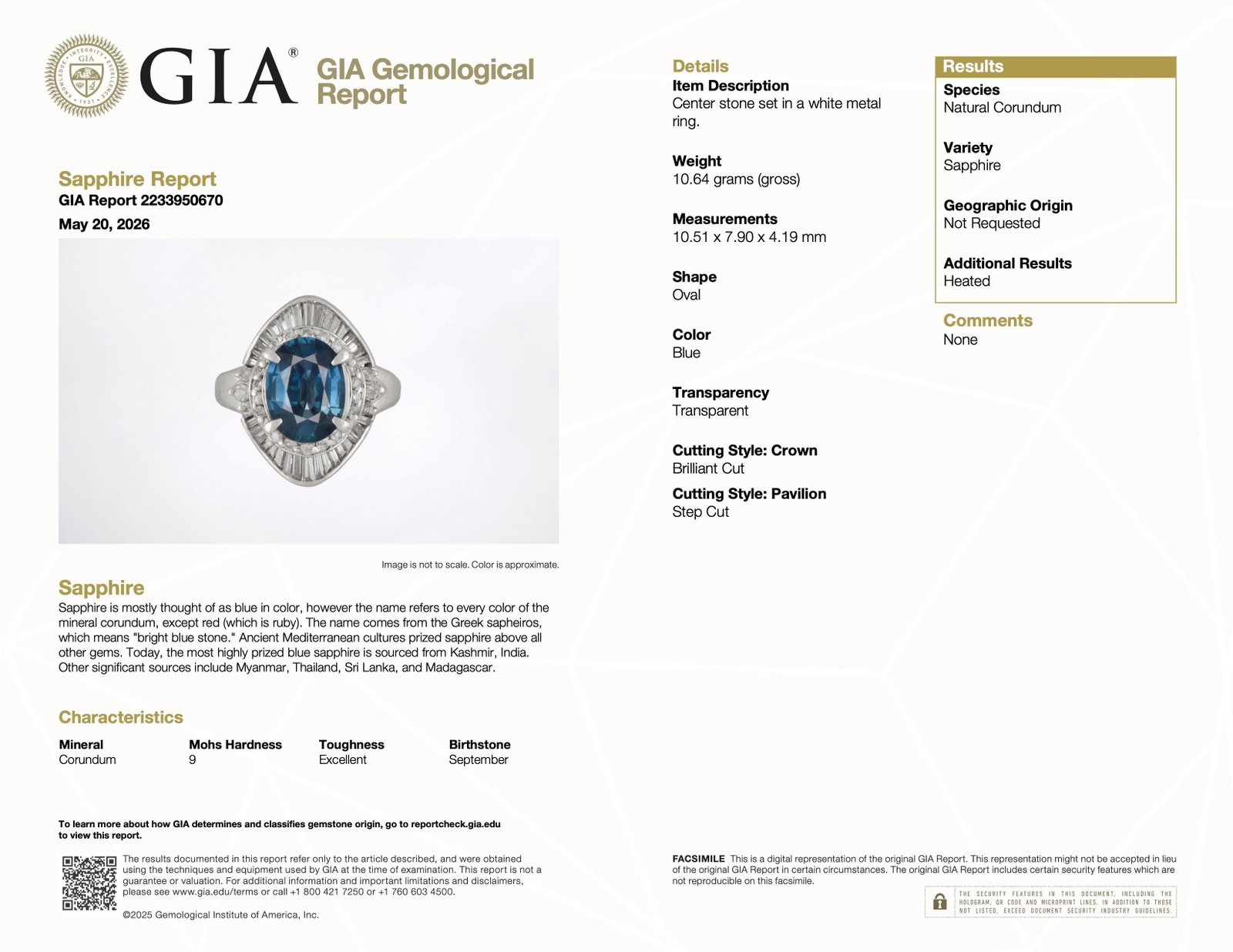 GIA Certified Sapphire and Diamond Ring - 2