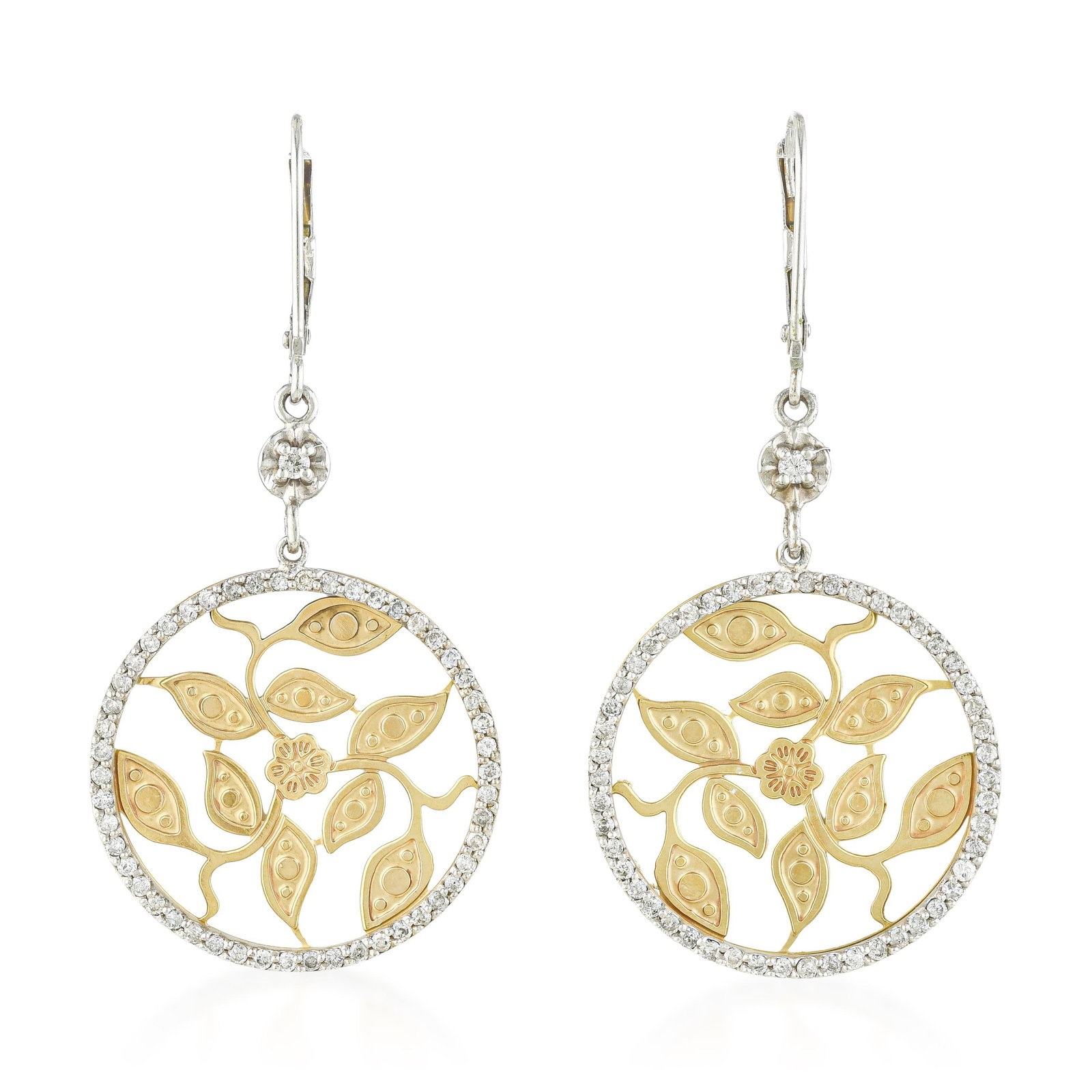 Leaf Diamond Drop Earrings: ESTIMATED RETAIL PRICE: $1,400* *This is the estimated value a piece of similar quality, craftsmanship, and characteristics could command at retail. The leaf motif is among the most beloved in fine