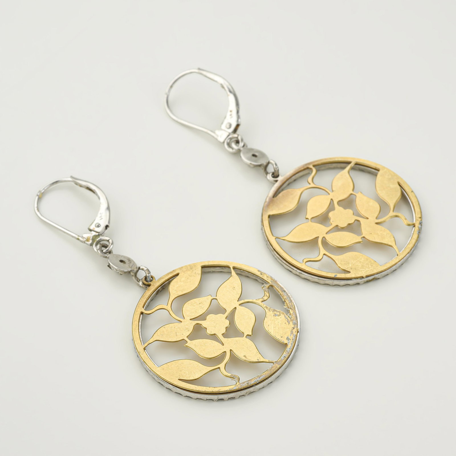 Leaf Diamond Drop Earrings - 2