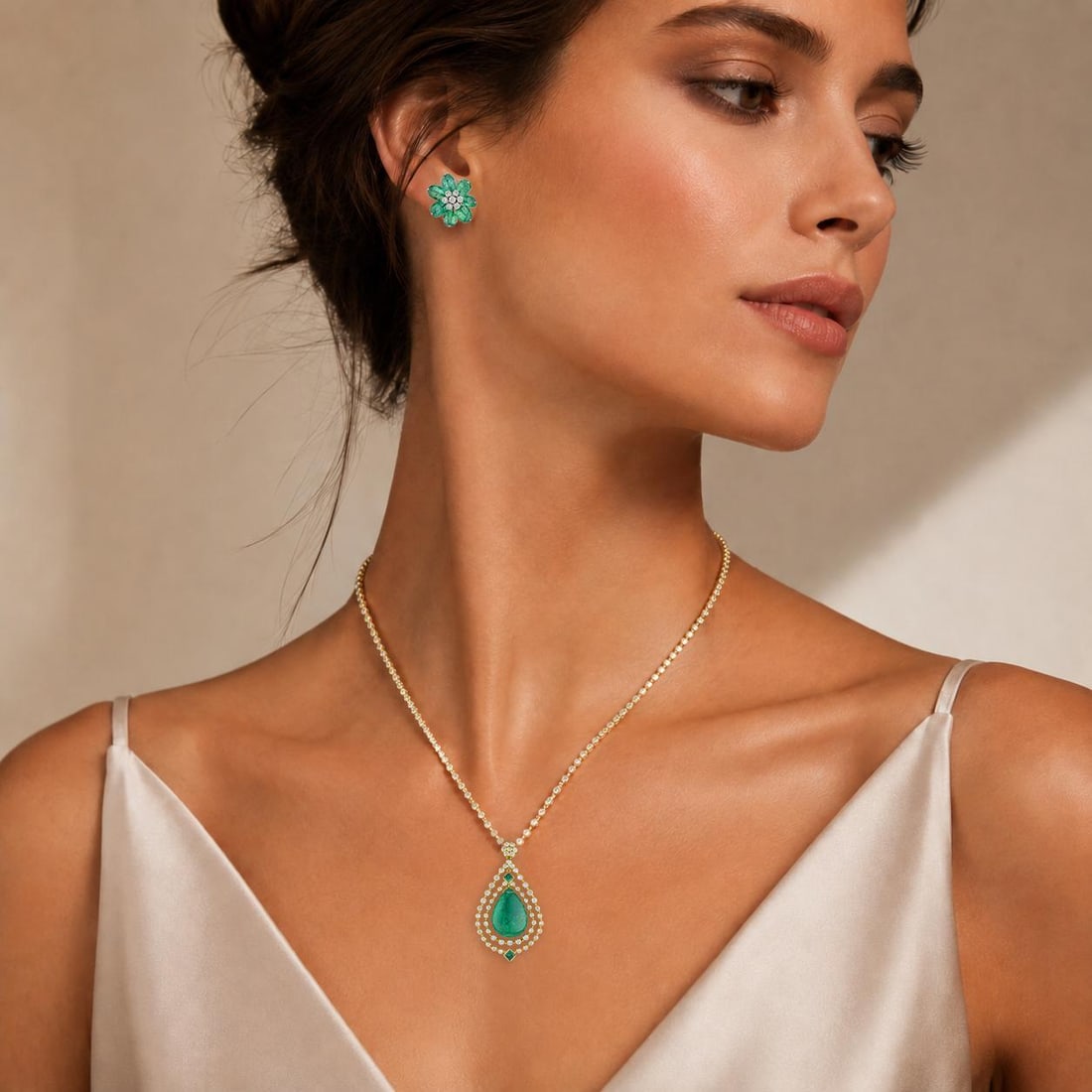 Zambian Emerald and Diamond Necklace: ESTIMATED RETAIL PRICE: $38,000 * *This is the estimated value a piece of similar quality, craftsmanship, and characteristics could command at retail. Zambian emeralds have earned their position in