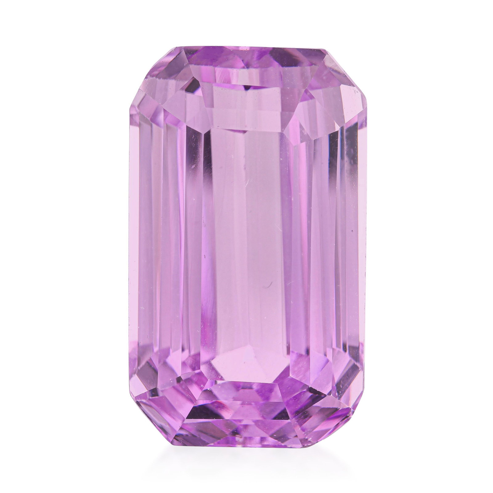 26.60-Carat Emerald Cut Kunzite: ESTIMATED RETAIL PRICE: $1,000* *This is the estimated value a piece of similar quality, craftsmanship, and characteristics could command at retail. Kunzite is the spodumene family's pink-to-violet ex