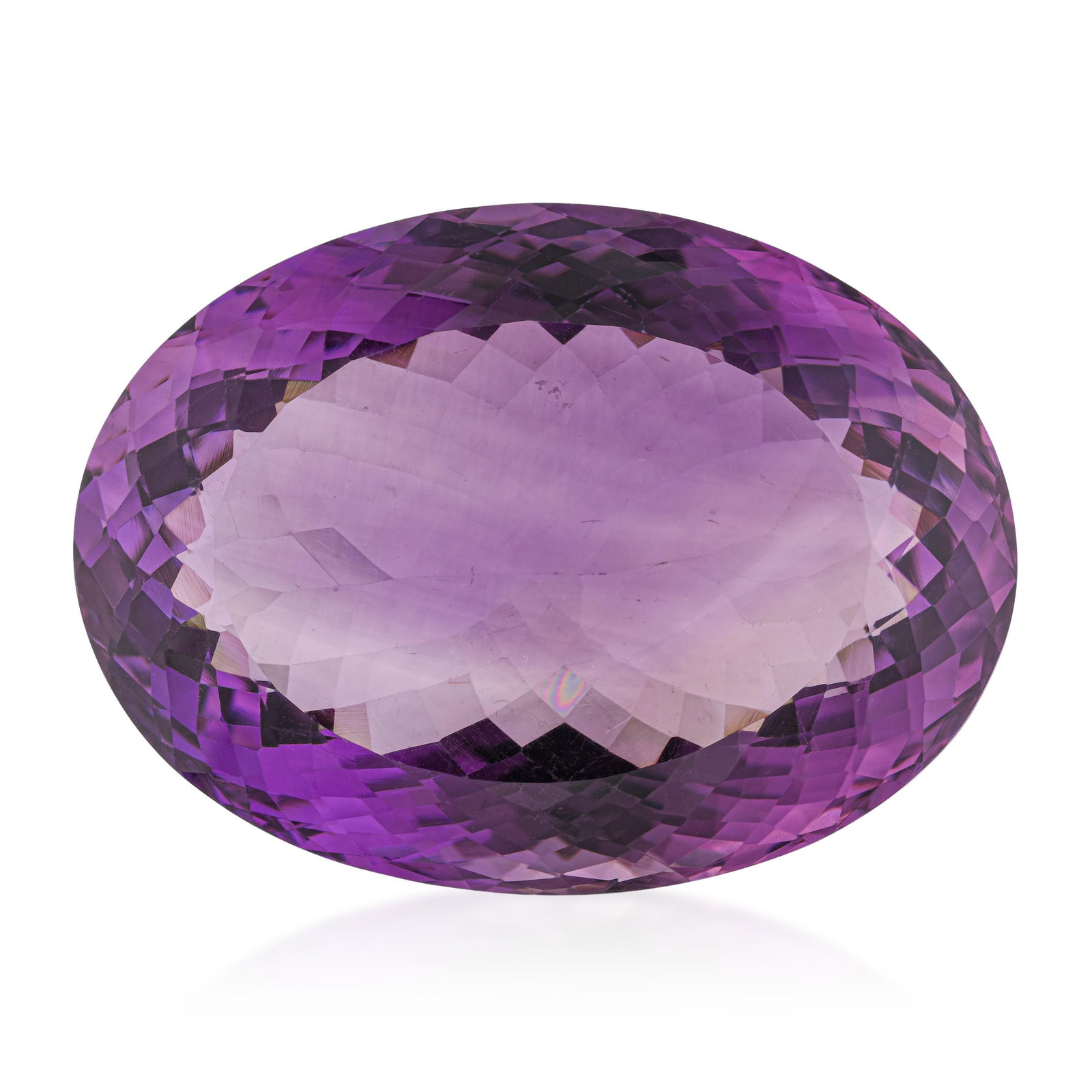 96.20-Carat Oval Fancy Cut Amethyst - No Reserve: ESTIMATED RETAIL PRICE: $400 * *This is the estimated value a piece of similar quality, craftsmanship, and characteristics could command at retail. An amethyst at 96.20 carats in a precision fancy