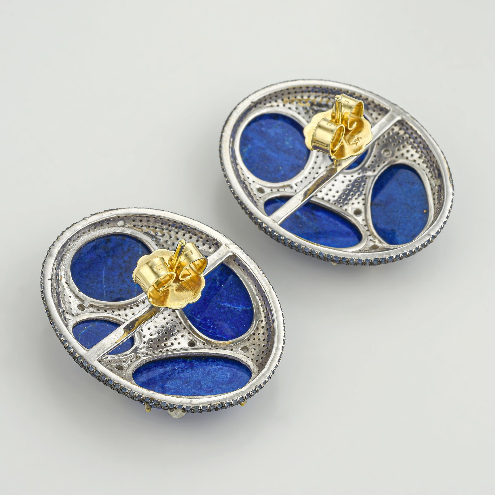 Lapis Lazuli and Diamond Earrings - 2