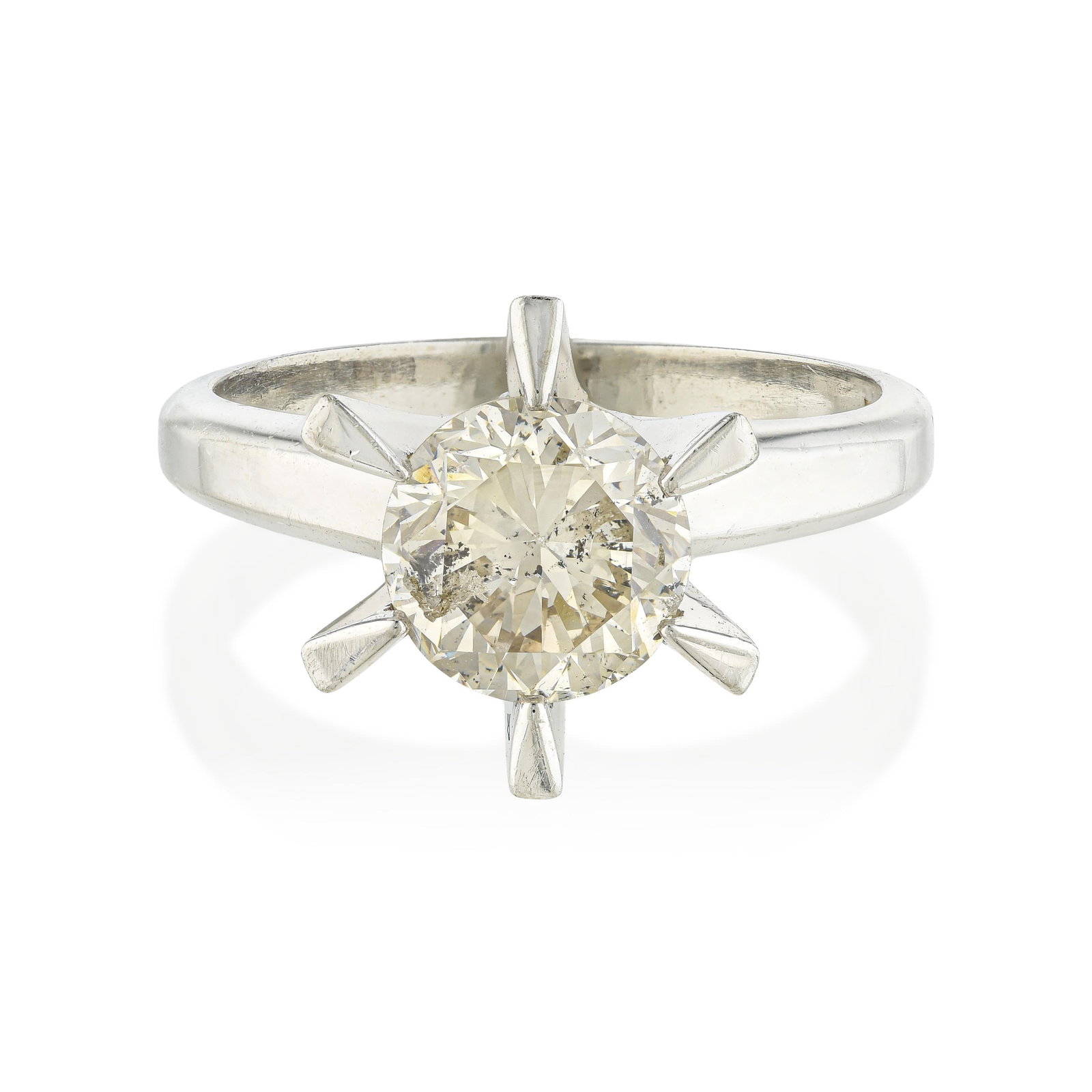 Diamond Engagement Ring: ESTIMATED RETAIL PRICE: $4,000* *This is the estimated value a piece of similar quality, craftsmanship, and characteristics could command at retail. A round brilliant solitaire in a classic prong-set 