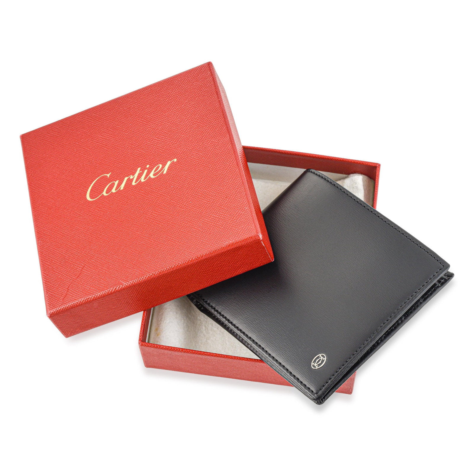 Cartier Pasha Bi-Fold Wallet - Leather, Black: ESTIMATED RETAIL PRICE: Approx. $600* *This is the estimated value a piece of similar quality, craftsmanship, and characteristics could command at retail. The Cartier Pasha line extends the house's