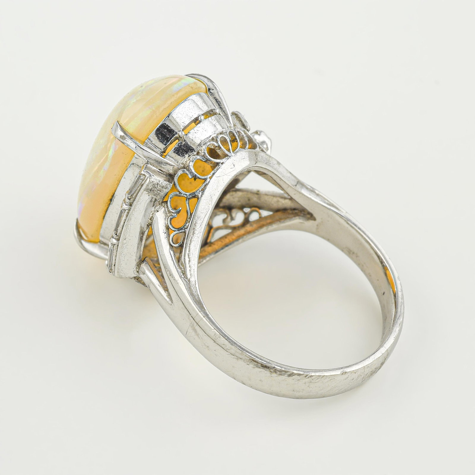 White Opal and Diamond Ring - 2