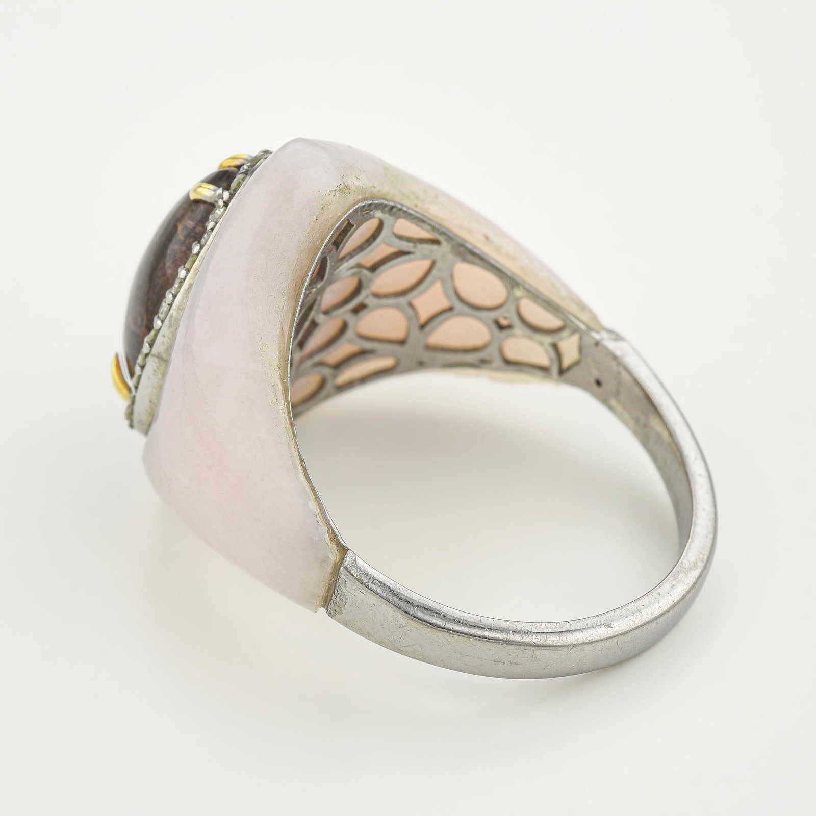 Pink Opal and Rubellite Diamond Ring - 2