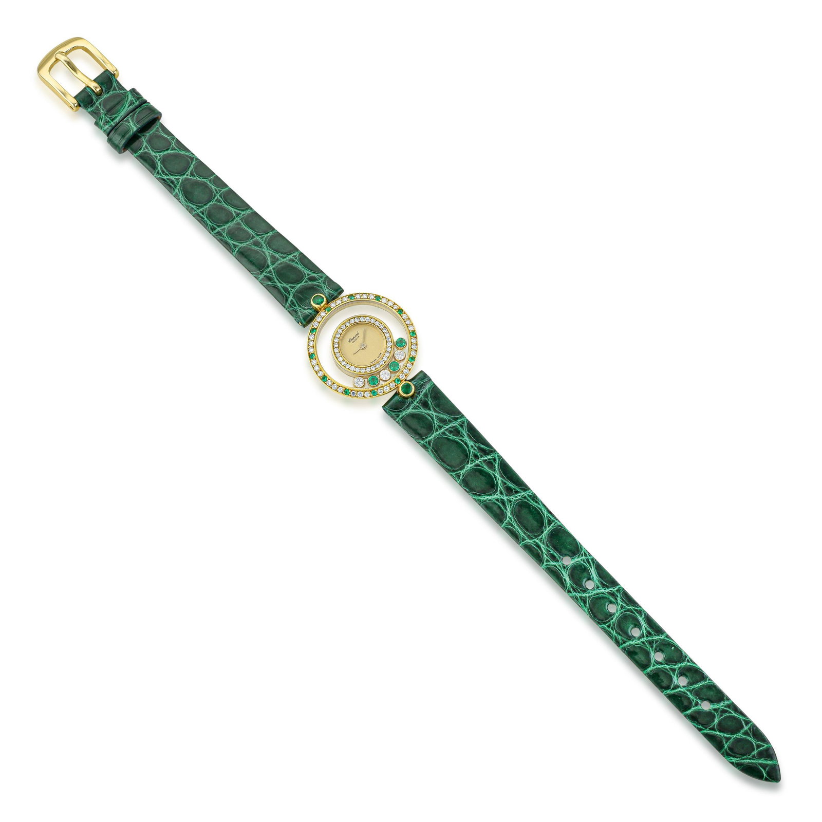 Chopard Happy Diamonds in 18K Gold with Diamonds and Emeralds - 2