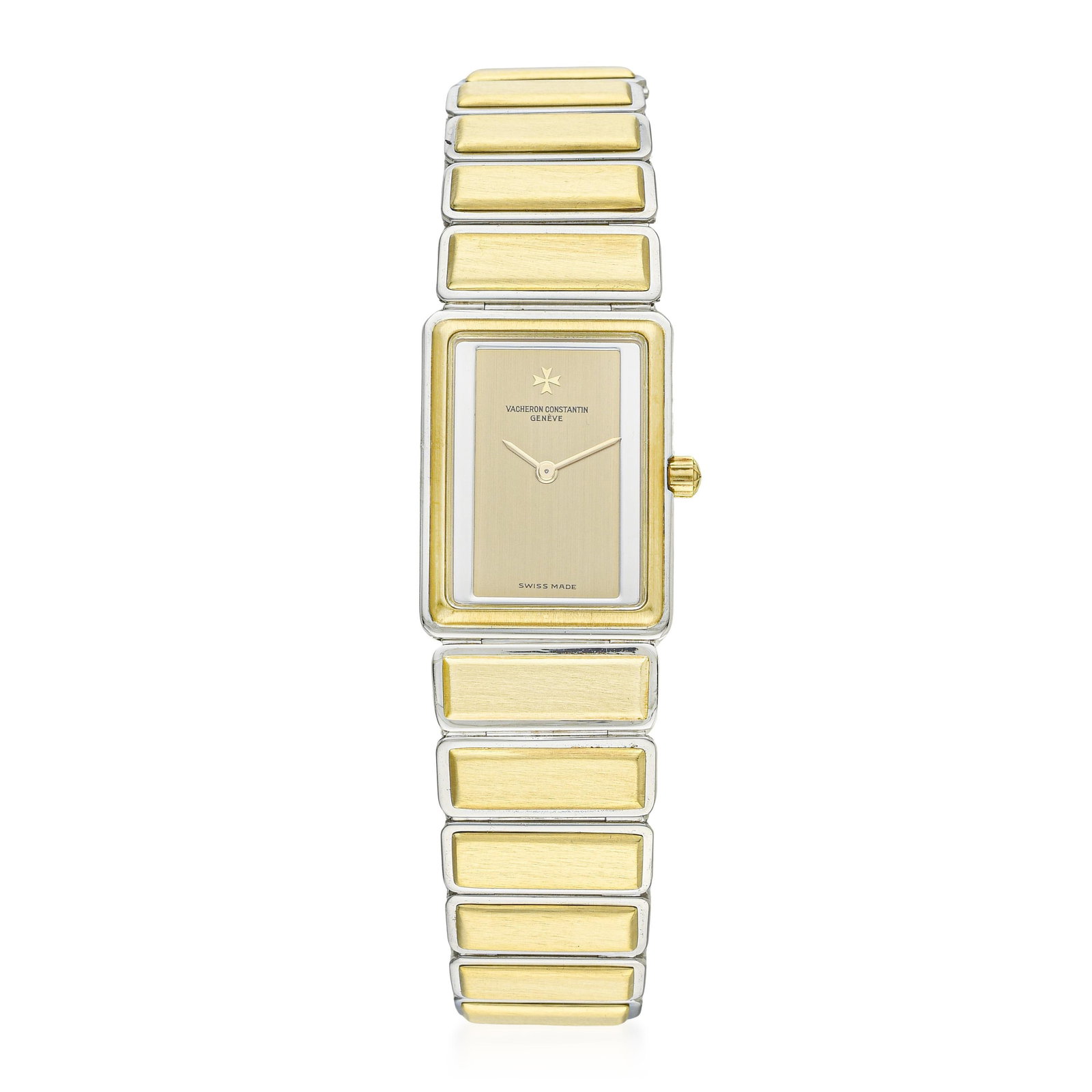 Vacheron Constantin Harmony in Steel and 18K Gold: ESTIMATED RETAIL PRICE: $8,000* *This is the estimated value a piece of similar quality, craftsmanship, and characteristics could command at retail. Vacheron Constantin is the oldest continuously oper