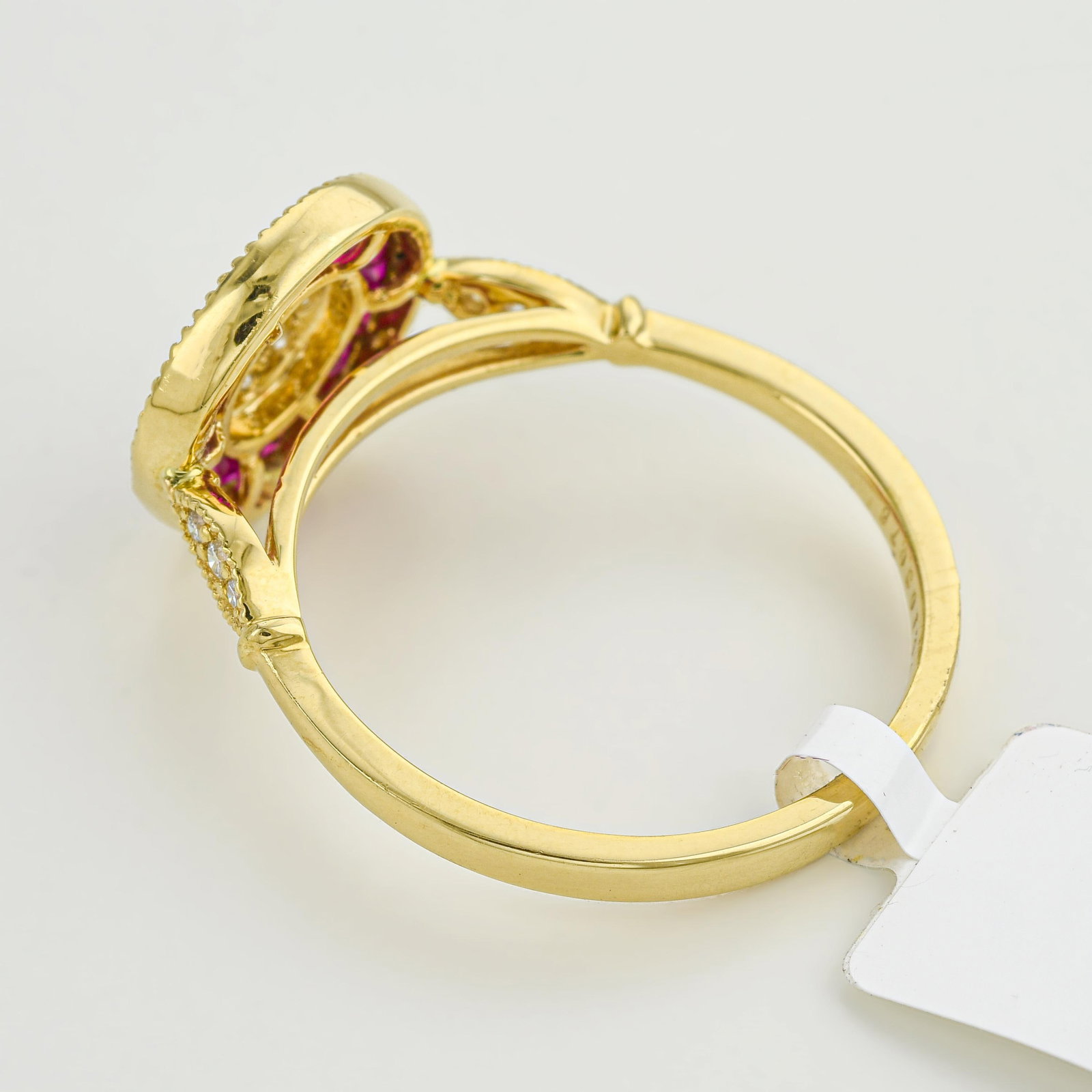 Ruby Halo Diamond Flower Ring - 2