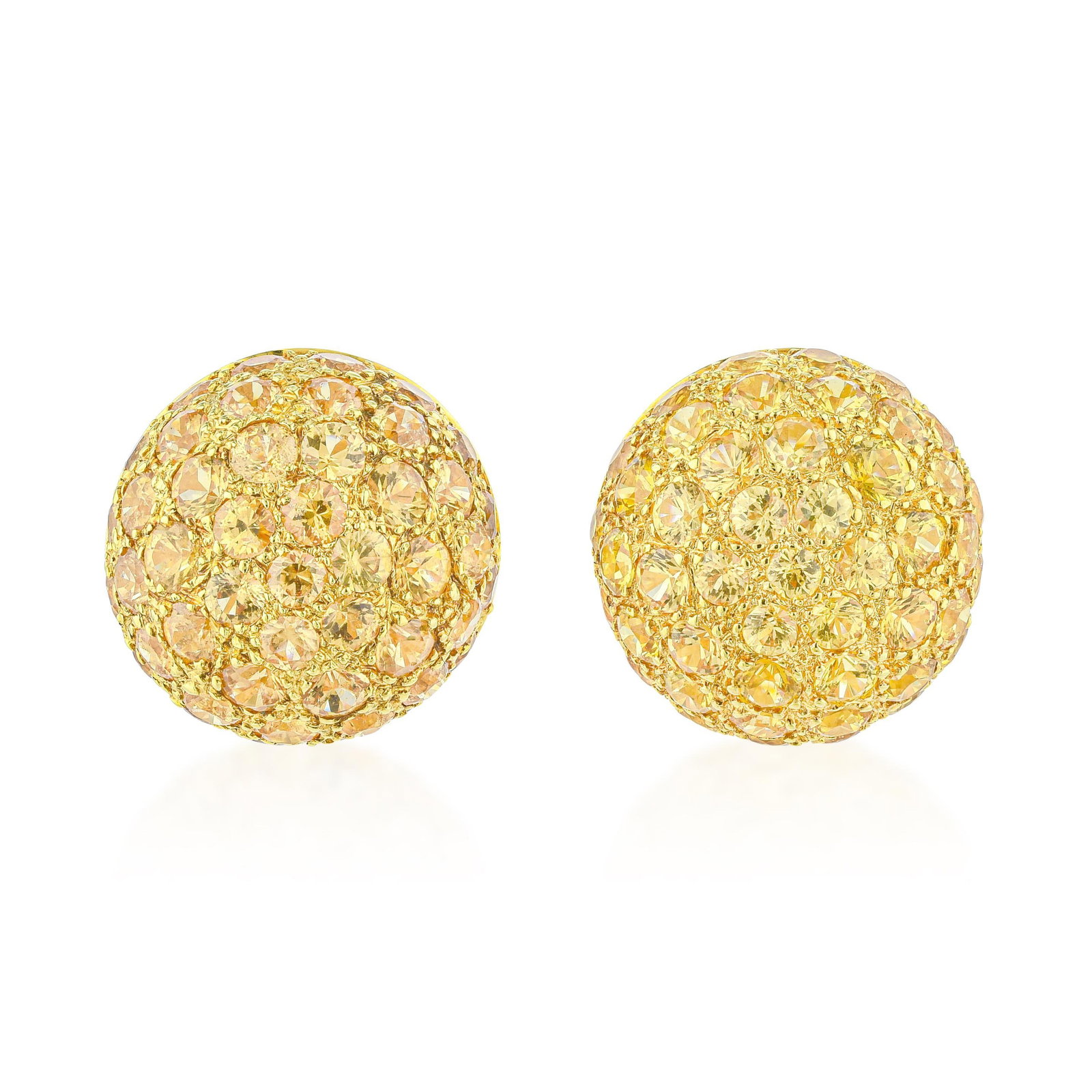 Yellow Sapphire Dome Stud Earrings: ESTIMATED RETAIL PRICE: $3,200* *This is the estimated value a piece of similar quality, craftsmanship, and characteristics could command at retail. The dome stud is a deceptively difficult form to ex