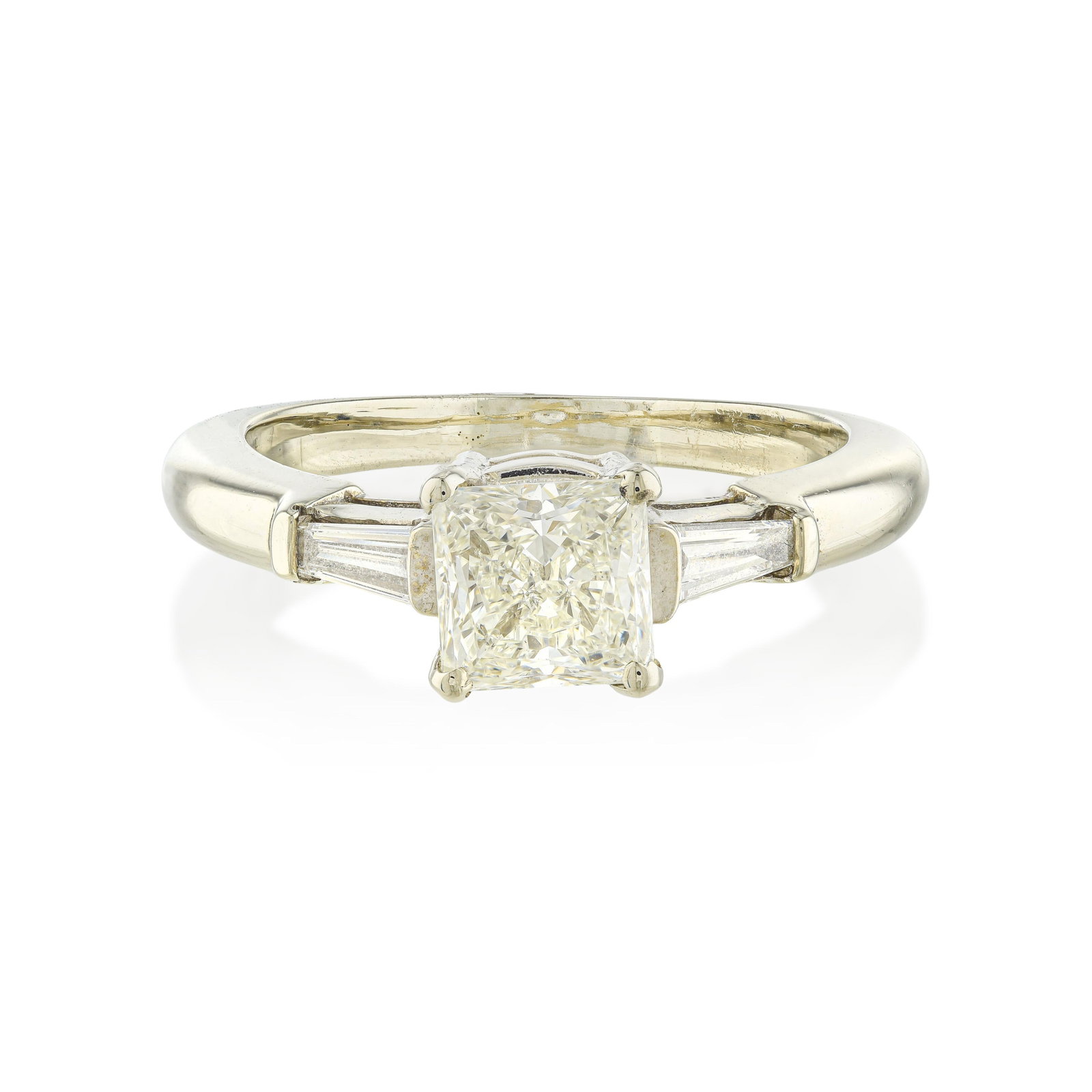 Princess Cut Diamond Engagement Ring: ESTIMATED RETAIL PRICE: $5,500* *This is the estimated value a piece of similar quality, craftsmanship, and characteristics could command at retail. A 0.88-carat princess cut in I-J with VS clarity