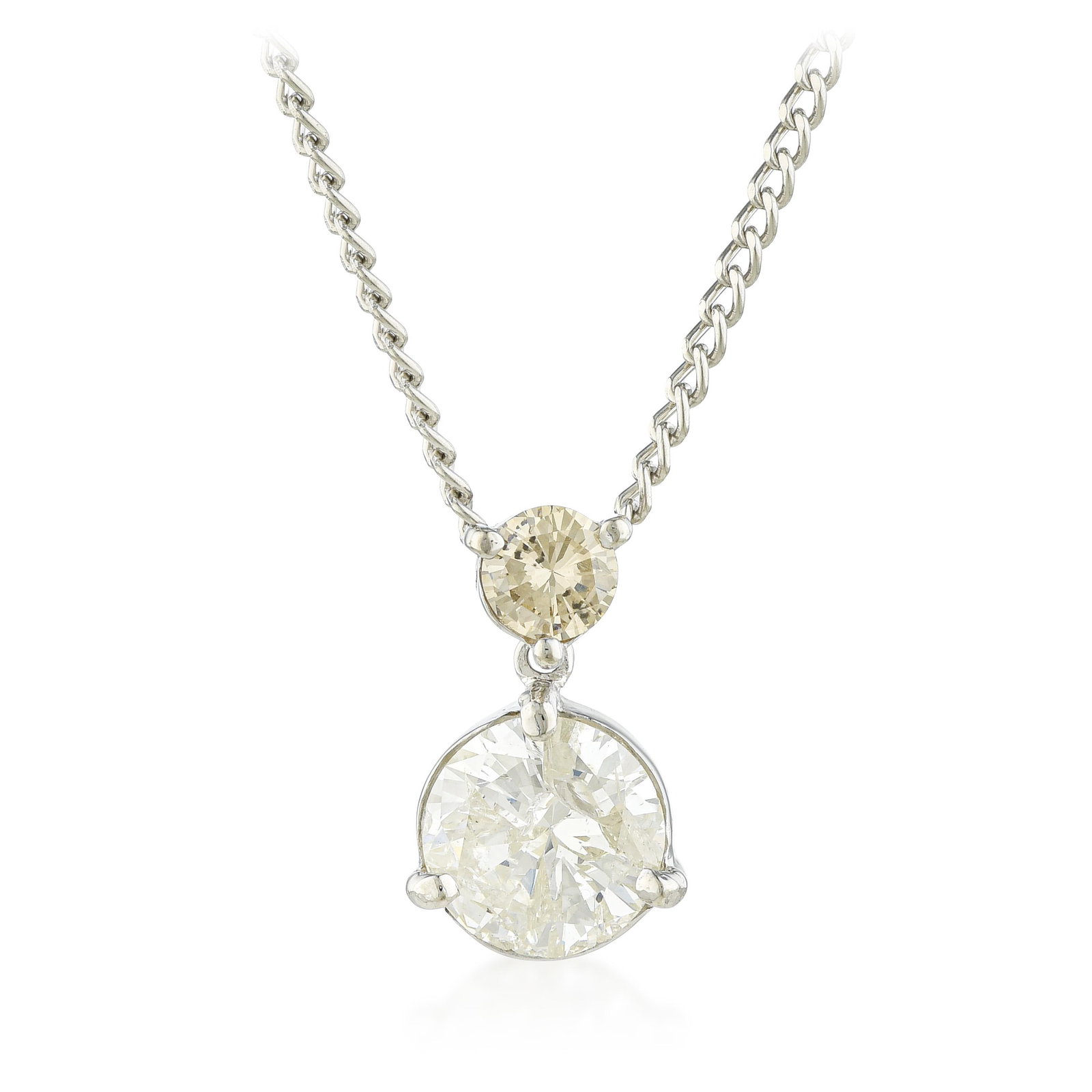 Diamond Pendant Necklace: ESTIMATED RETAIL PRICE: $4,500* *This is the estimated value a piece of similar quality, craftsmanship, and characteristics could command at retail. A one-carat round brilliant on a 15-inch platinum