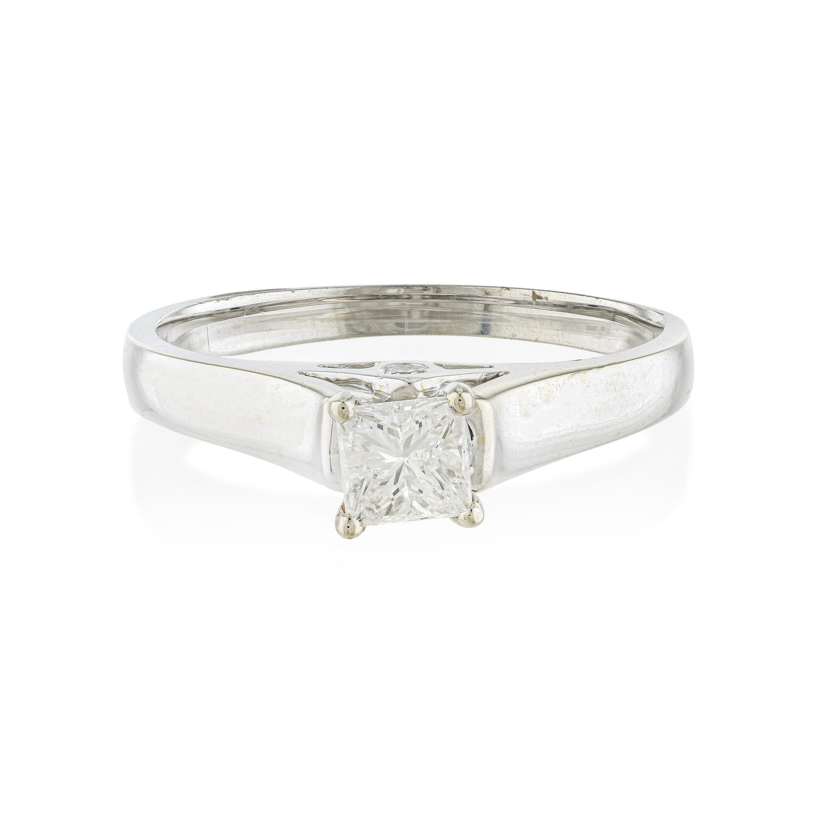 Princess Cut Diamond Engagement Ring: ESTIMATED RETAIL PRICE: $2,200* *This is the estimated value a piece of similar quality, craftsmanship, and characteristics could command at retail. The princess cut delivers more visible surface area