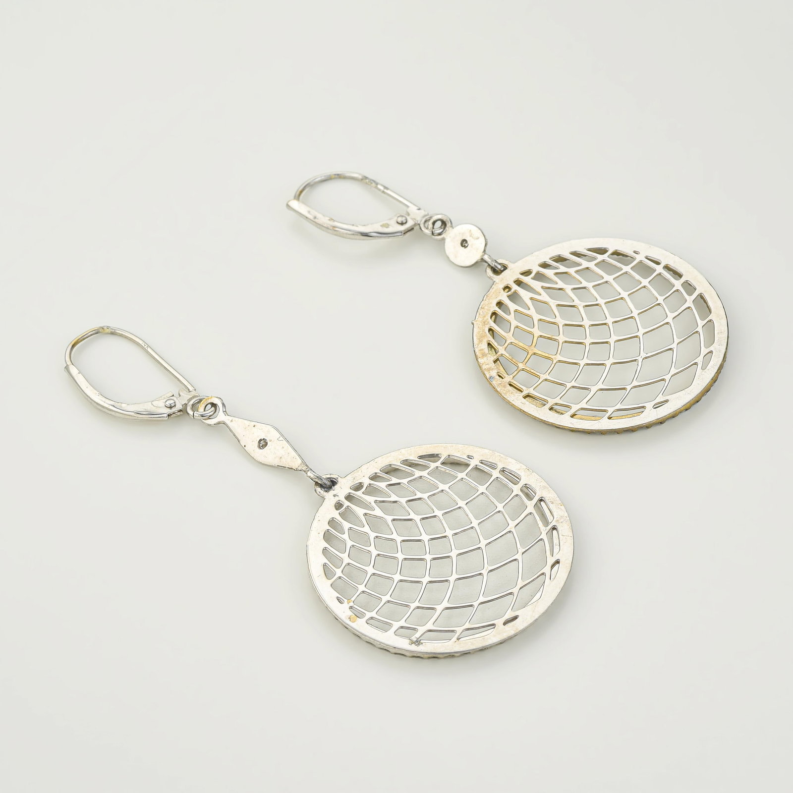 Diamond Circle Drop Earrings - 2