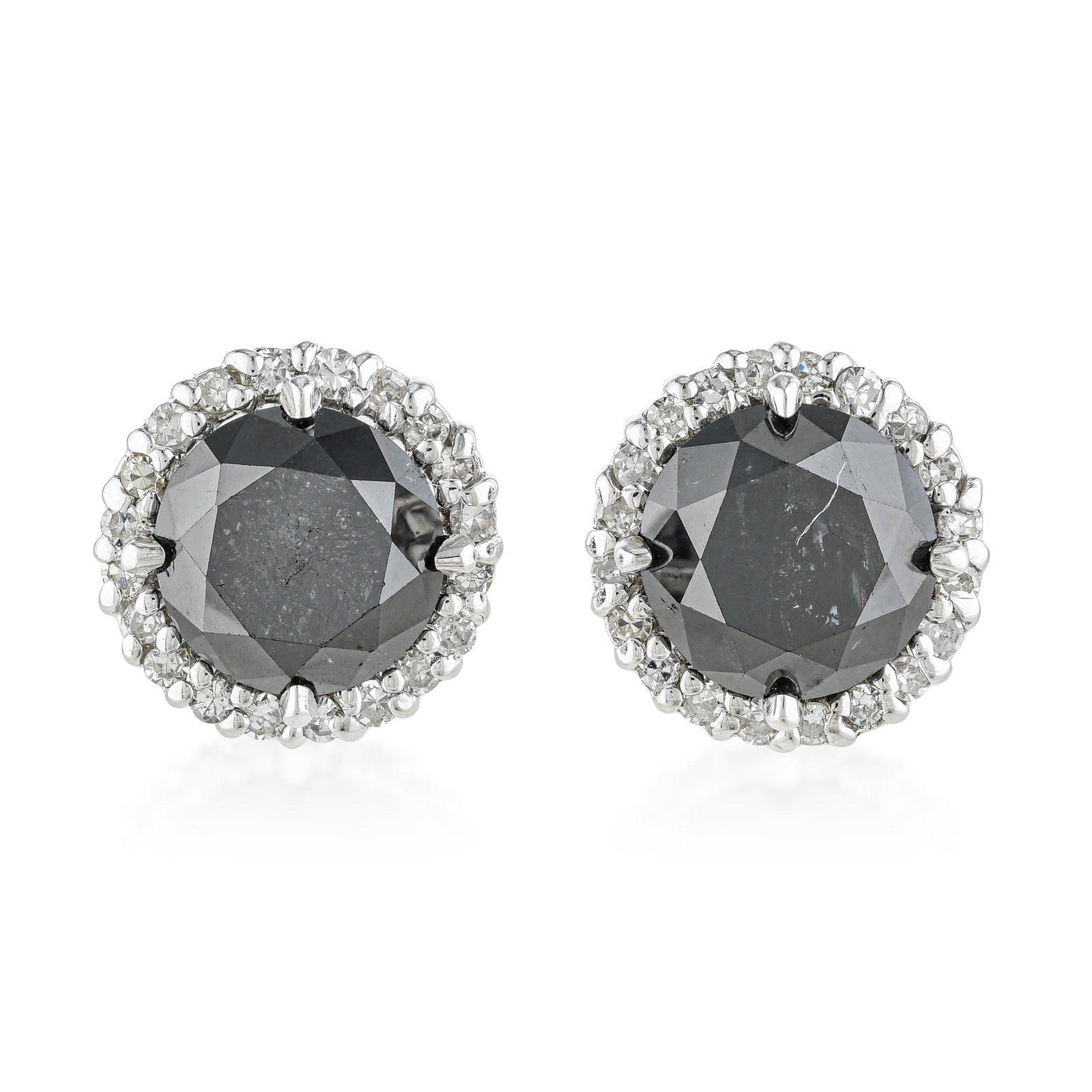 Black and White Diamond Stud Earrings: ESTIMATED RETAIL PRICE: $4,000* *This is the estimated value a piece of similar quality, craftsmanship, and characteristics could command at retail. Black diamonds are natural diamonds whose color