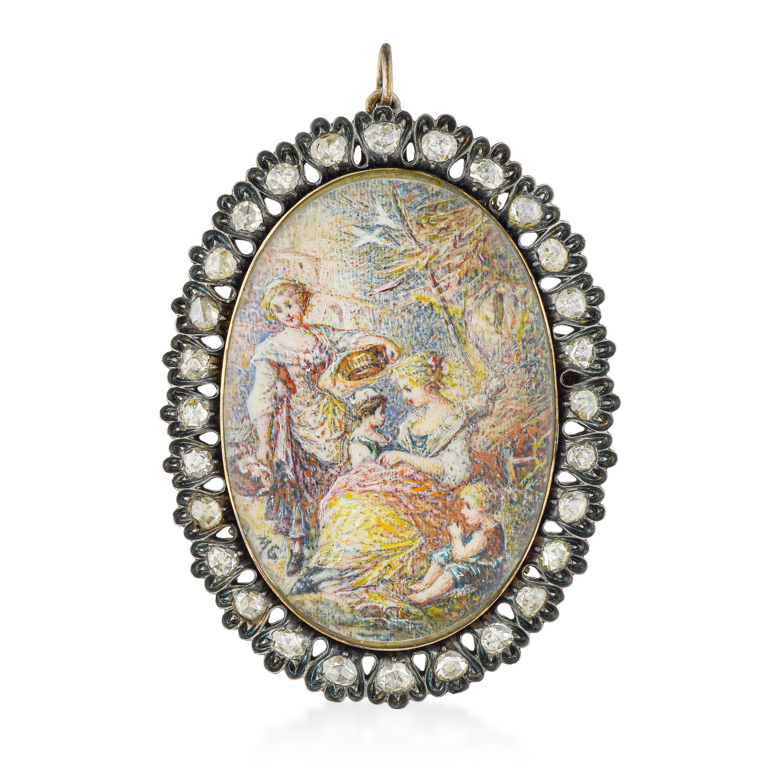 Rowlands and Frazer Antique Diamond Pendant Brooch, with Box - 2