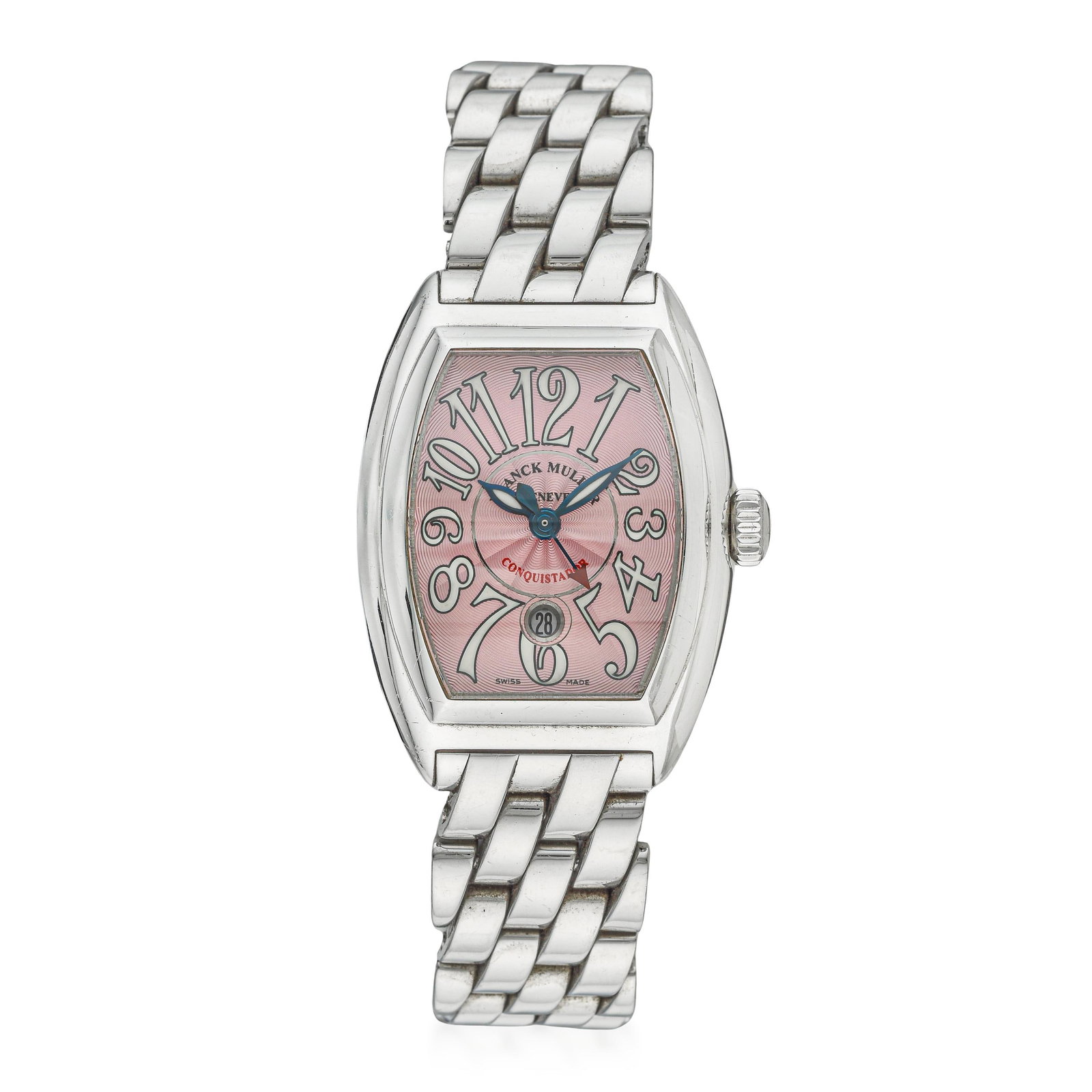 Franck Muller Conquistador in Steel: ESTIMATED RETAIL PRICE: $4,000* *This is the estimated value a piece of similar quality, craftsmanship, and characteristics could command at retail. Franck Muller built his reputation in the 1990s as