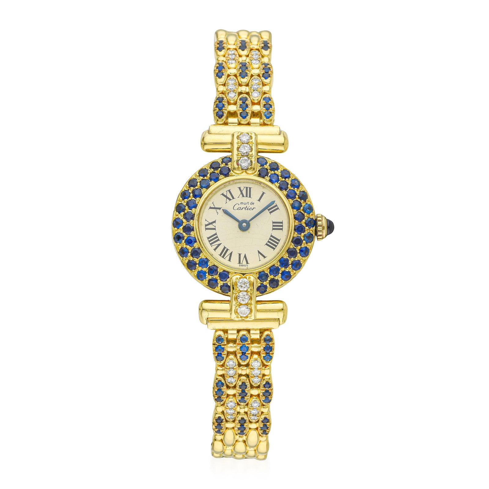 Must de Cartier Colisee in Gold Vermeil over Sterling Silver: ESTIMATED RETAIL PRICE: $6,500* *This is the estimated value a piece of similar quality, craftsmanship, and characteristics could command at retail. From Cartier's beloved Must de Cartier line, this 1