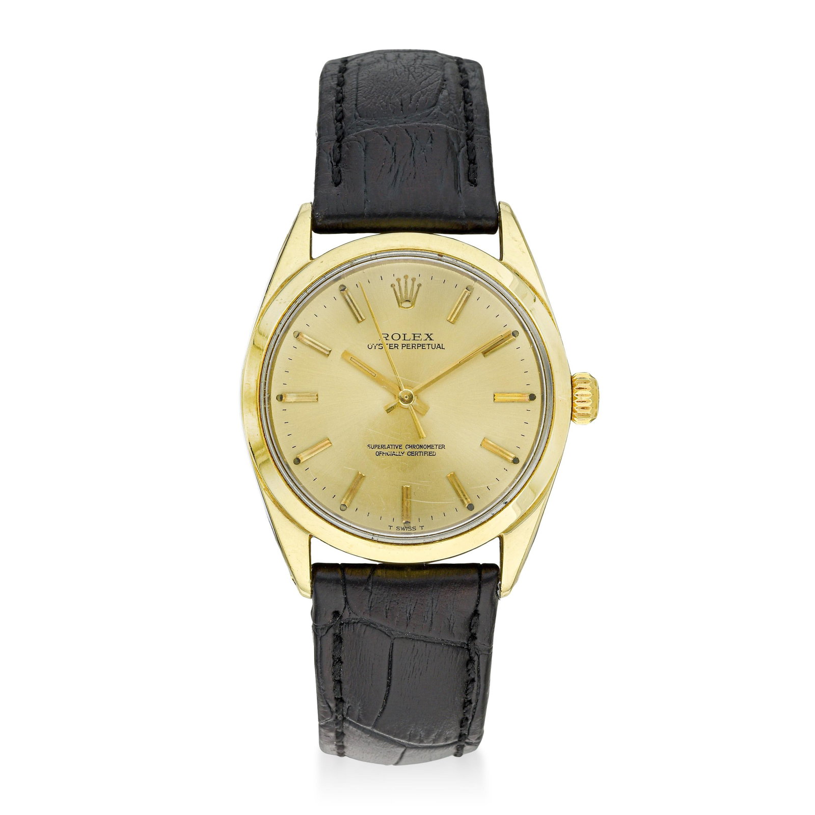 Rolex Oyster Perpetual in Steel with Gold Cap: ESTIMATED RETAIL PRICE: $5,500* *This is the estimated value a piece of similar quality, craftsmanship, and characteristics could command at retail. Gold capped Rolexes gave buyers the warmth of gold