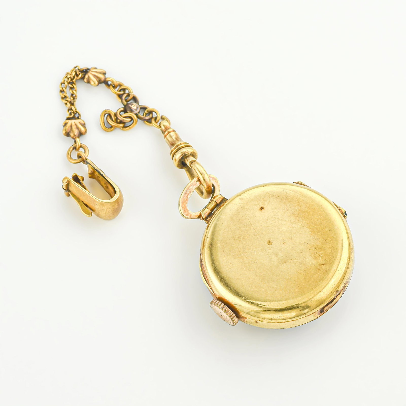 Loutus Pendant Watch in 18K Gold with Enamel Case - 2