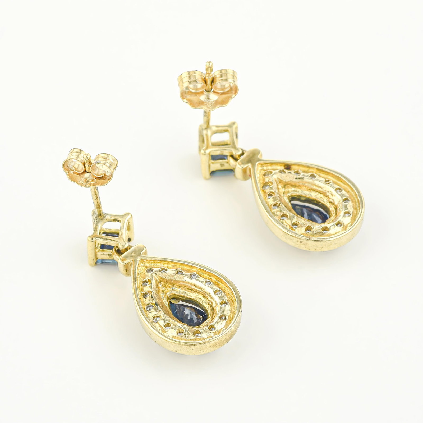 Sapphire and Diamond Drop Earrings - 2