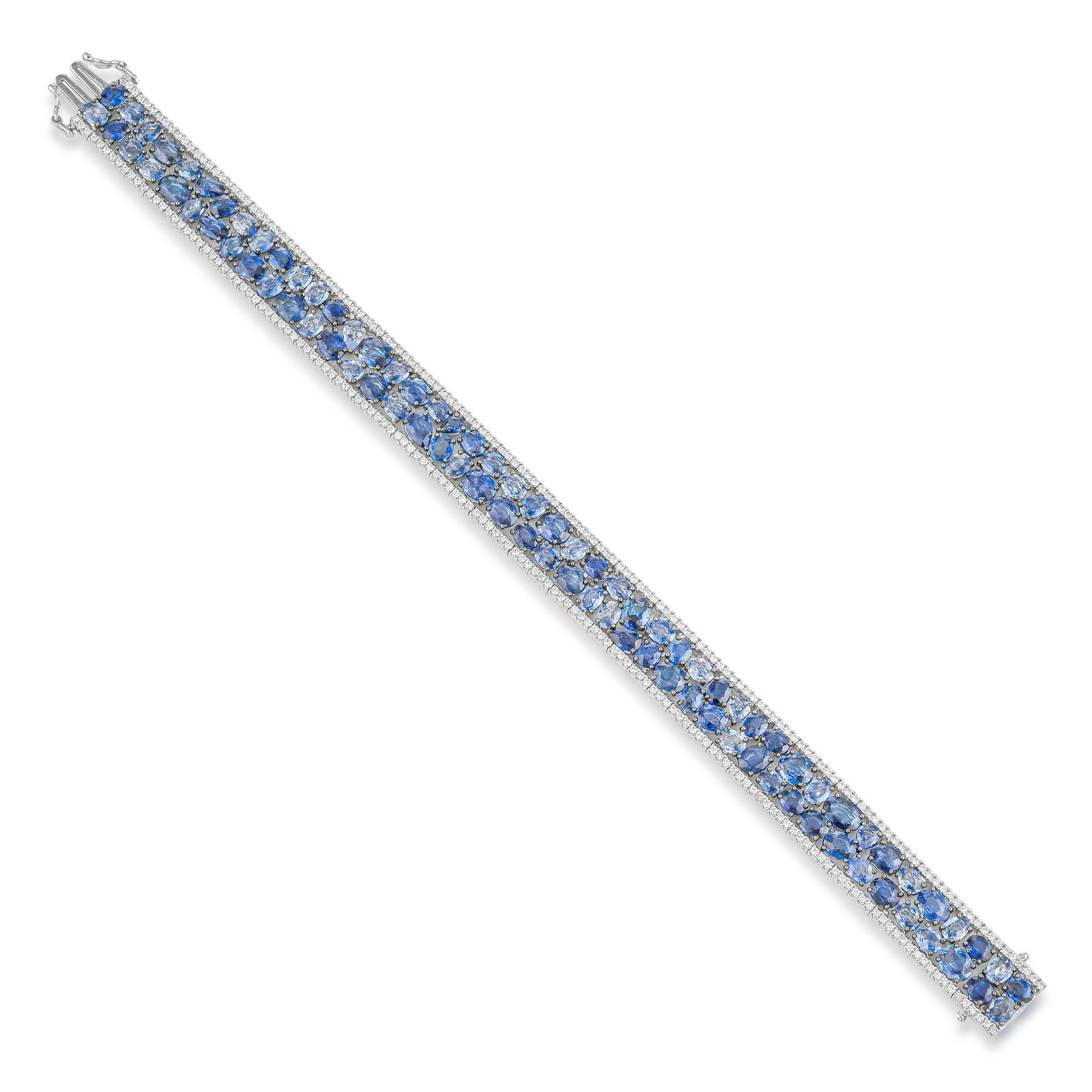 Sapphire and Diamond Bracelet: ESTIMATED RETAIL PRICE: $22,000* *This is the estimated value a piece of similar quality, craftsmanship, and characteristics could command at retail. The proportion here is unusual and worth noting