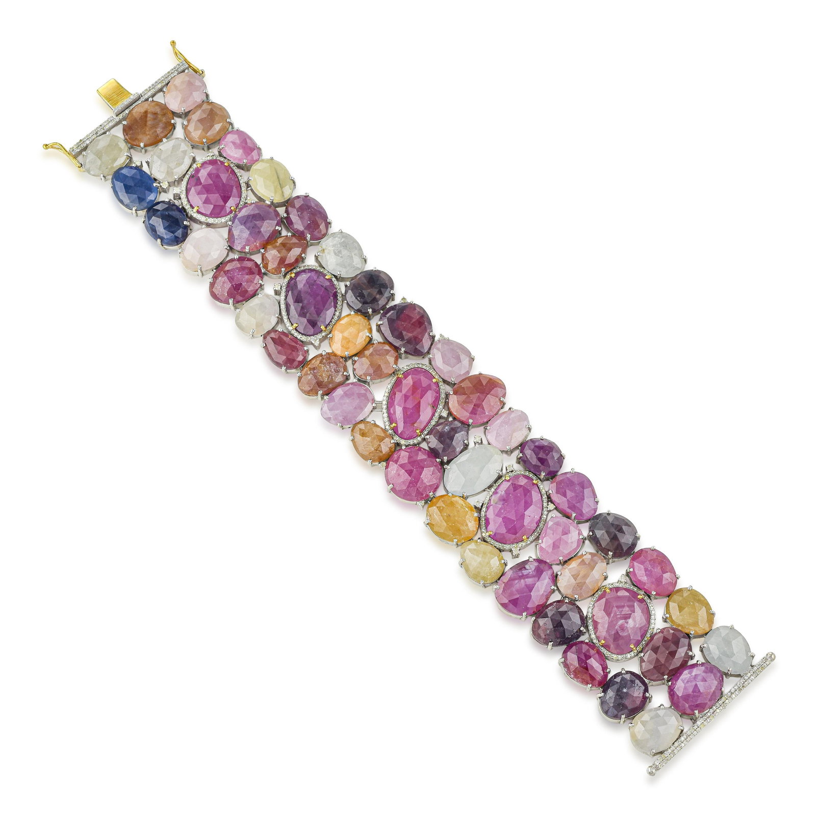 Multicolor Sapphire and Diamond Bracelet (1 of 1)