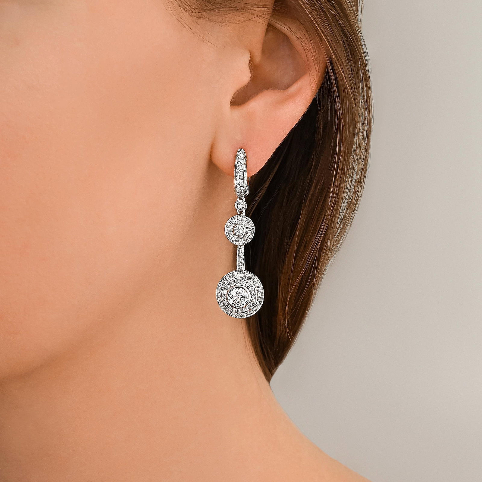 Diamond Drop Earrings - 2