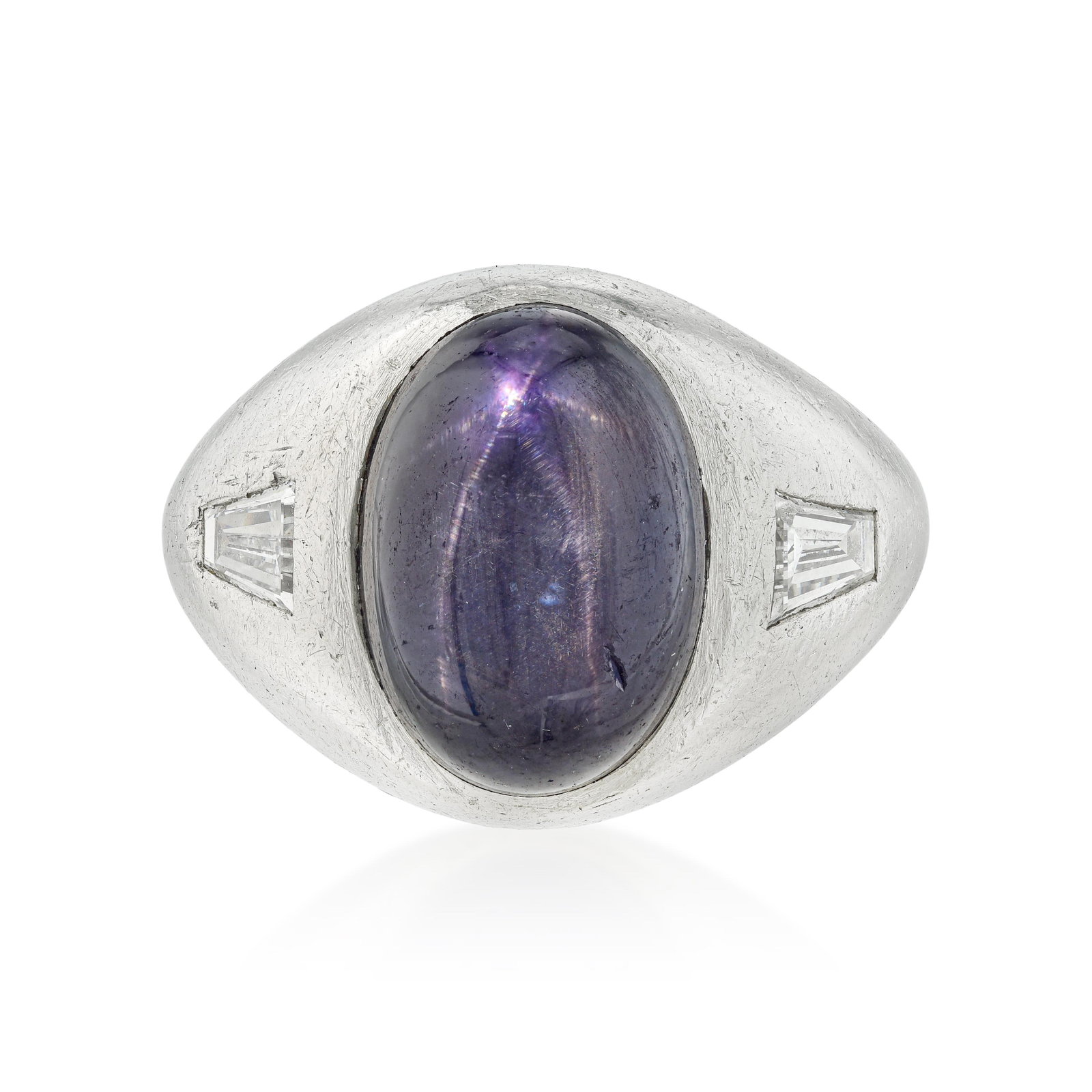 Purple Star Sapphire and Diamond Ring: ESTIMATED RETAIL PRICE: $5,500 * *This is the estimated value a piece of similar quality, craftsmanship, and characteristics could command at retail. Asterism in purple sapphire is rarer than in the m