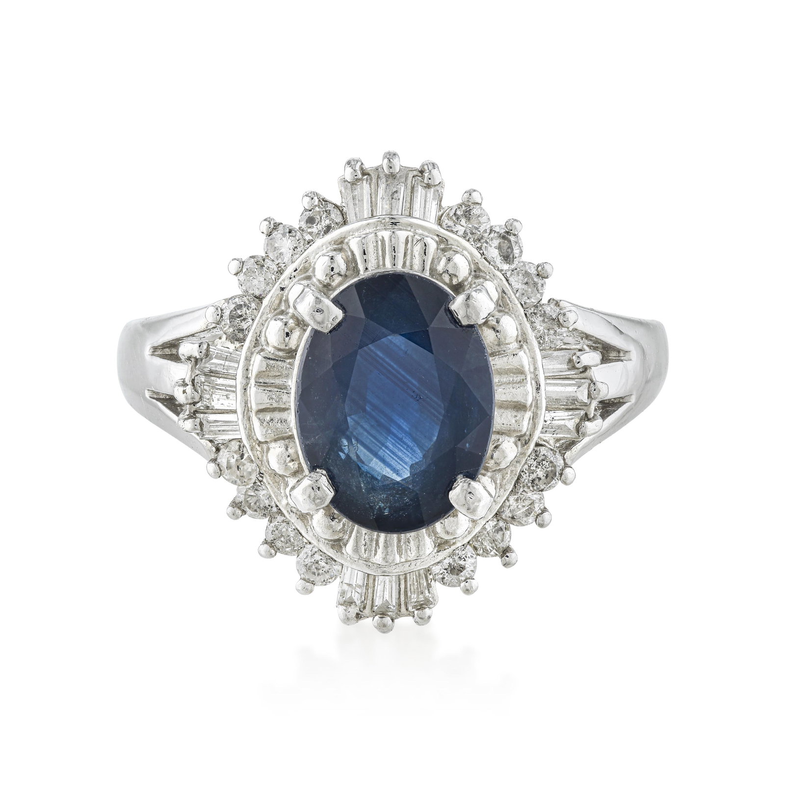Sapphire and Diamond Ring: ESTIMATED RETAIL PRICE: $4,000* *This is the estimated value a piece of similar quality, craftsmanship, and characteristics could command at retail. A 1.50-carat sapphire in a diamond-accented ring