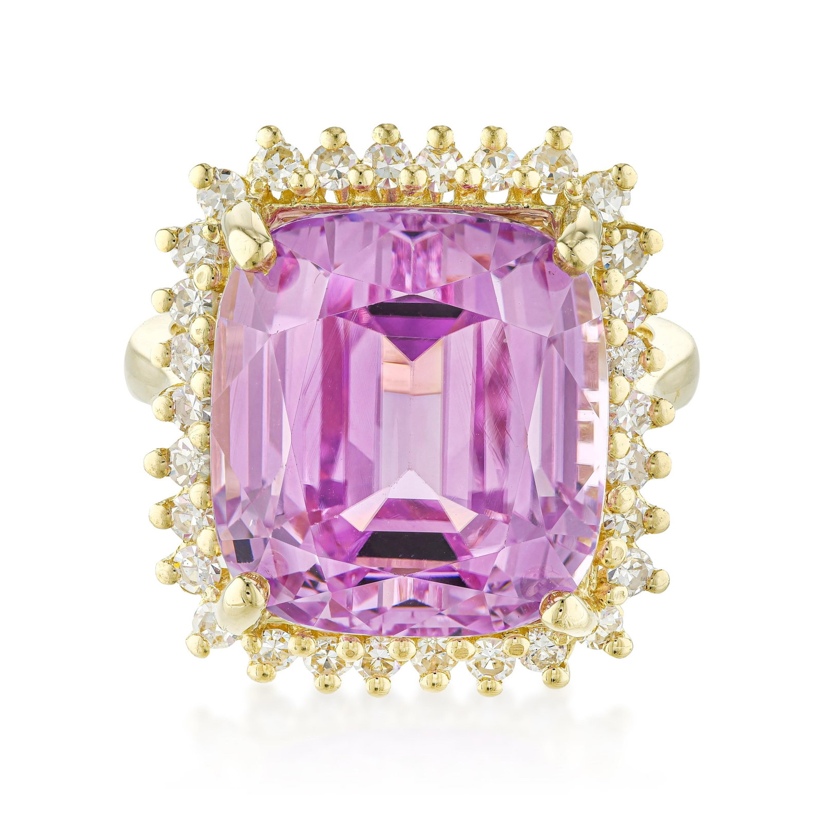 Kunzite and Diamond Ring - 2