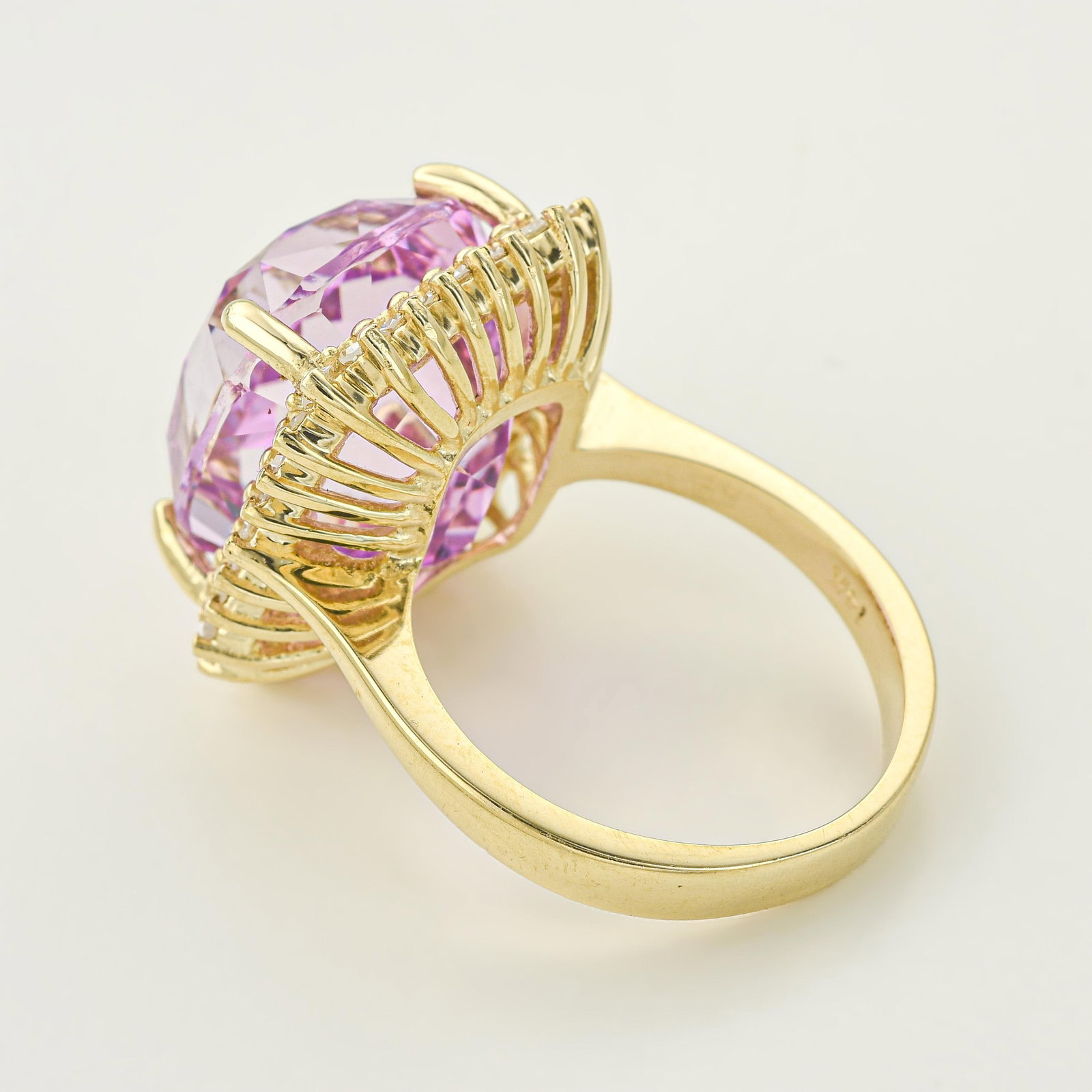 Kunzite and Diamond Ring - 3