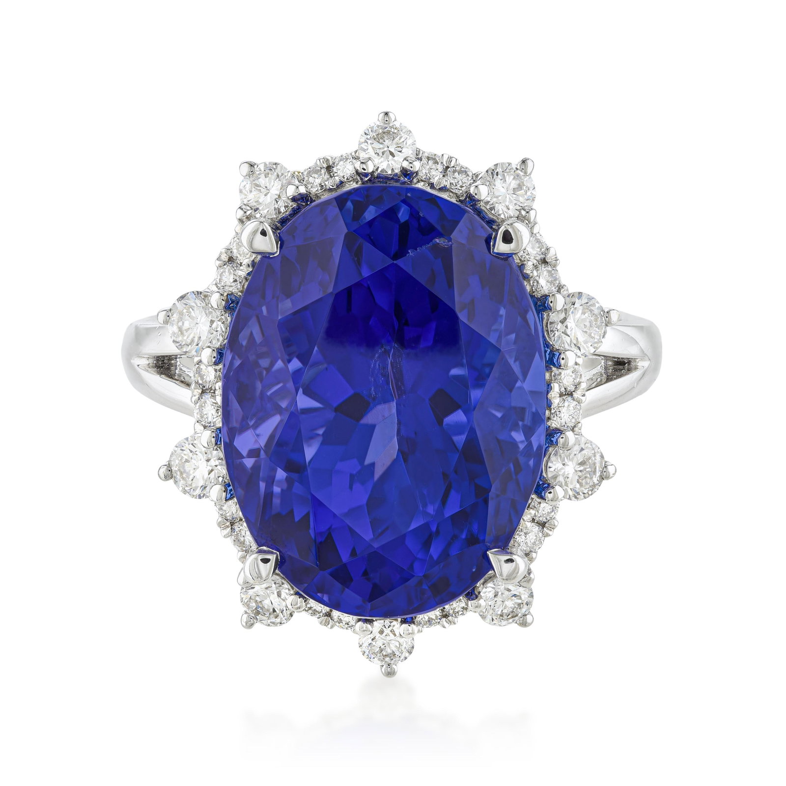 Tanzanite and Diamond Ring: ESTIMATED RETAIL PRICE: $24,000* *This is the estimated value a piece of similar quality, craftsmanship, and characteristics could command at retail. At 11.92 carats, this tanzanite is in the size