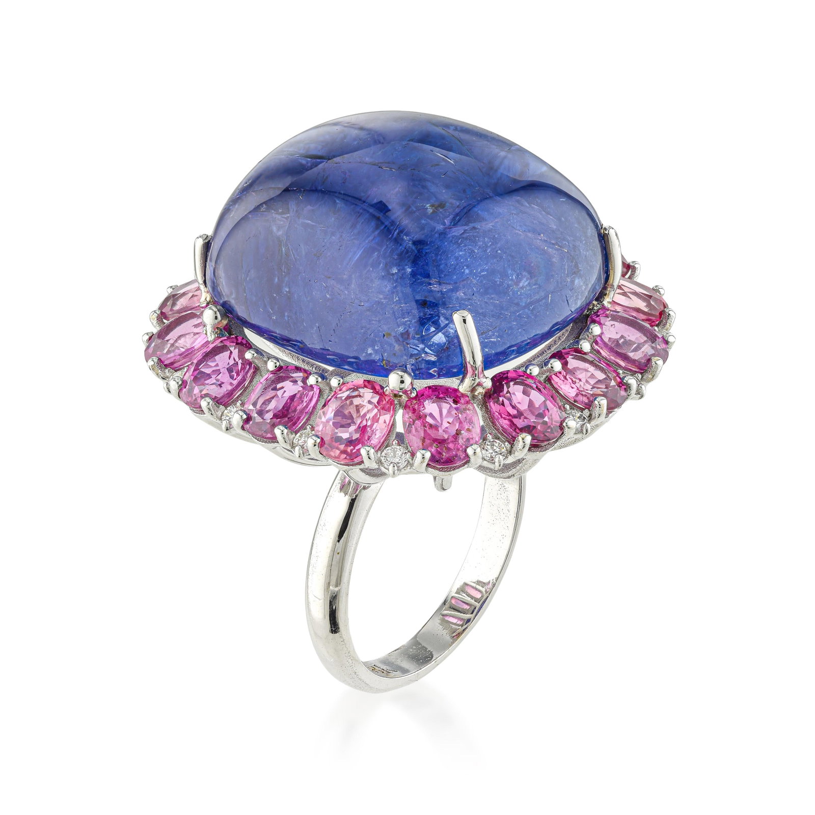 Tanzanite Pink Sapphire and Diamond Ring - 2