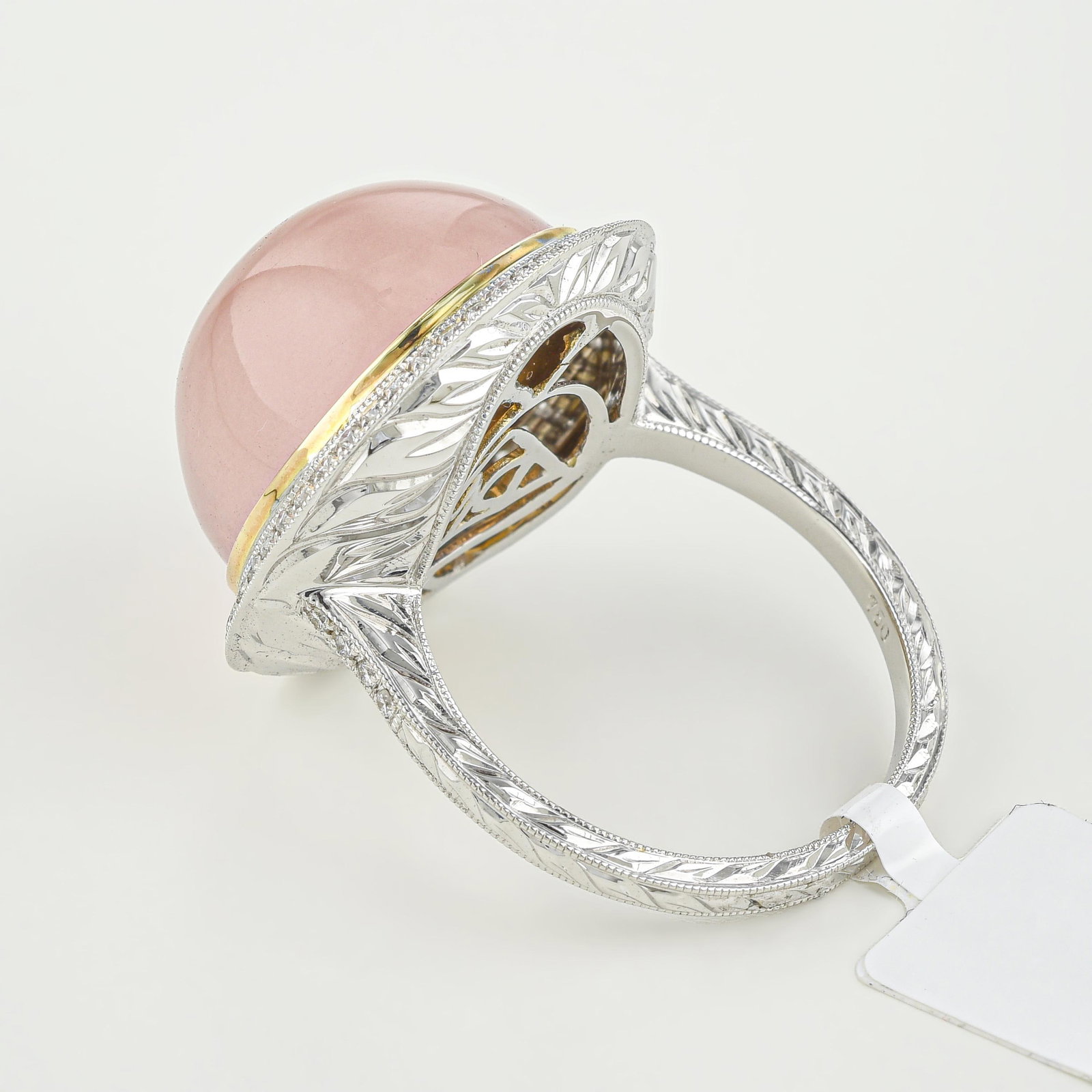 Rose Quartz and Diamond Ring - 2