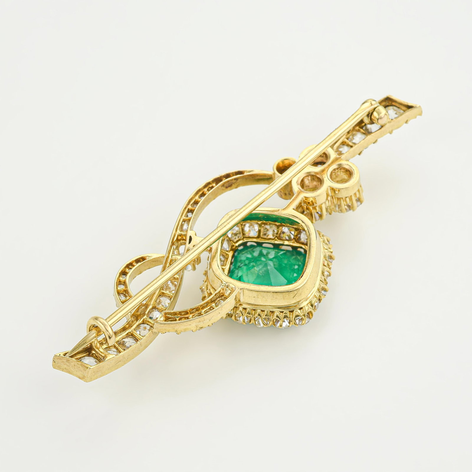 Victorian 4.09-Carat Colombian Emerald Brooch, AGL Certified - 2