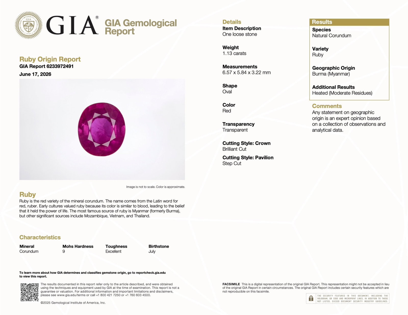 1.13-Carat Burma Ruby and Diamond Pendant Necklace, GIA Certified - 3