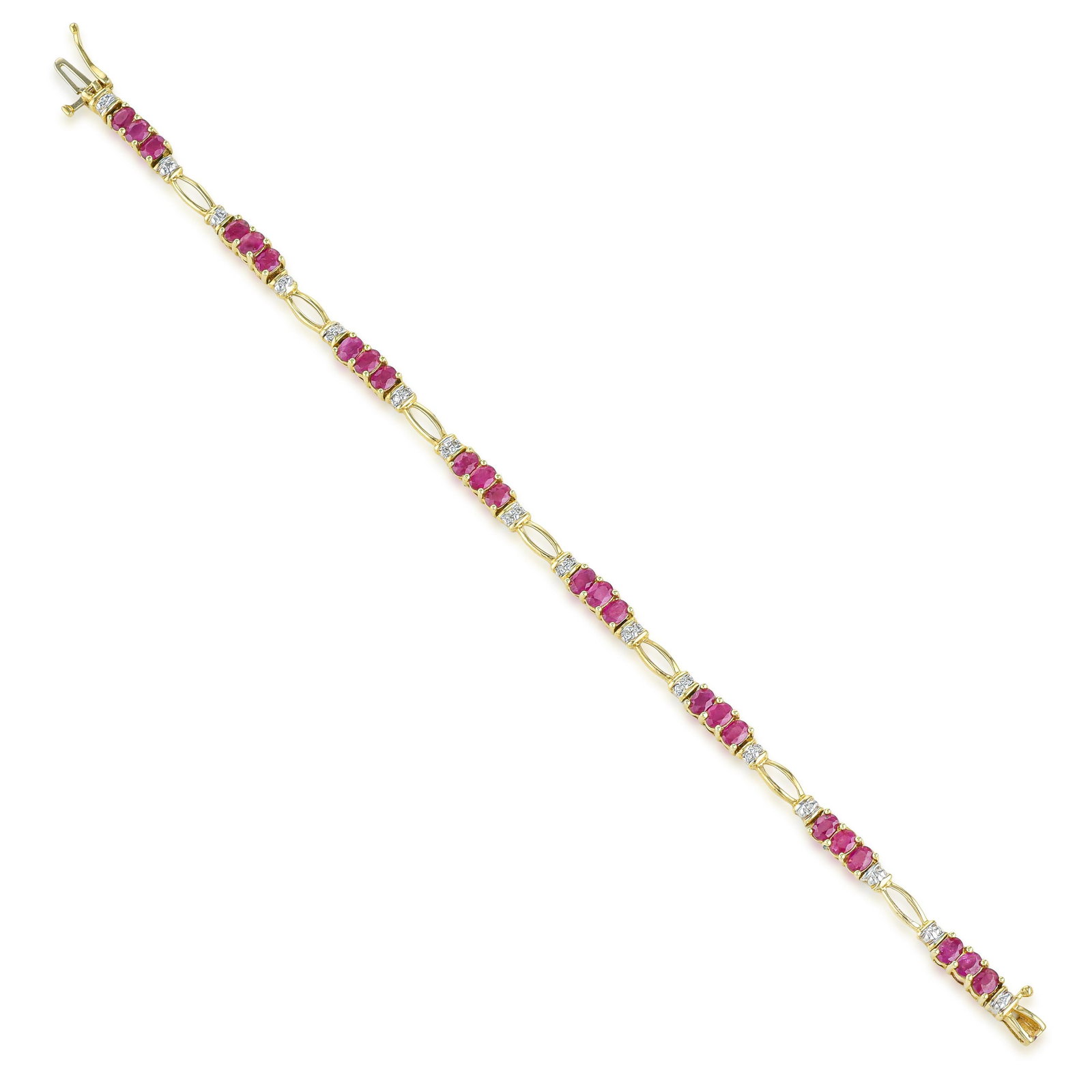 Vintage Ruby and Diamond Bracelet: ESTIMATED RETAIL PRICE: $4,200* *This is the estimated value a piece of similar quality, craftsmanship, and characteristics could command at retail. Six carats of ruby is double the material of its