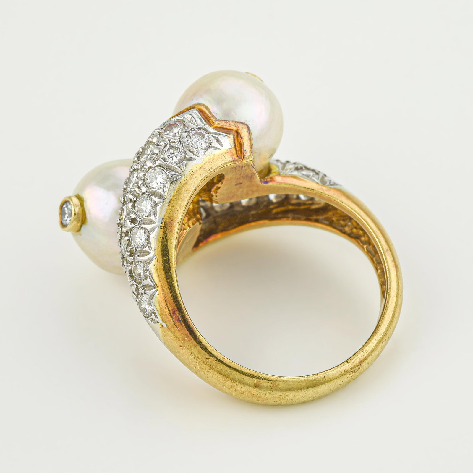 Pearl and Diamond Bypass Ring - 2