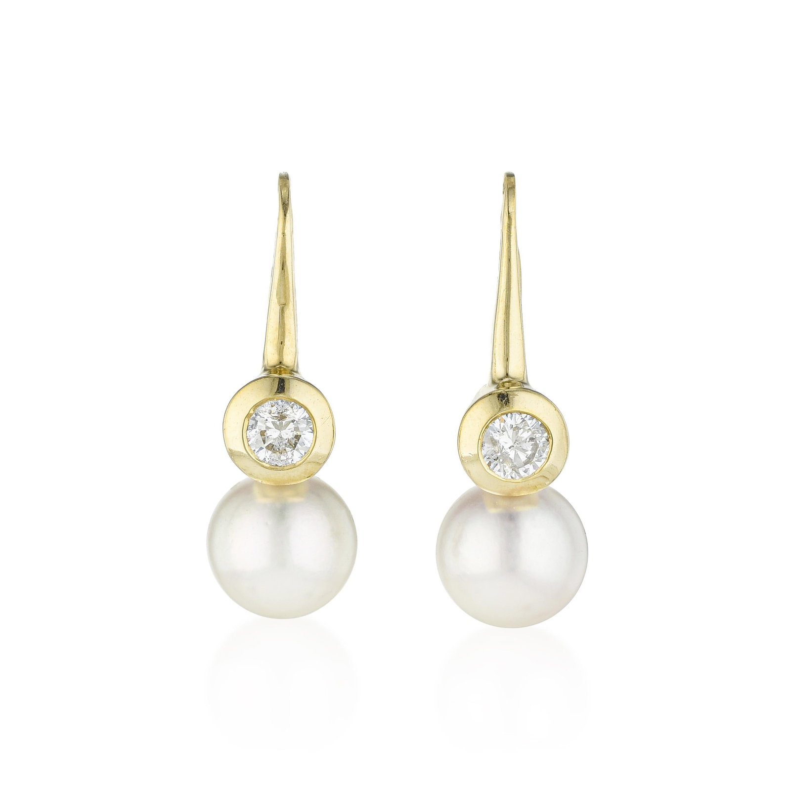 Pearl and Diamond Drop Earrings: ESTIMATED RETAIL PRICE: $2,800* *This is the estimated value a piece of similar quality, craftsmanship, and characteristics could command at retail. The pearl-and-diamond drop is the most quietly reli