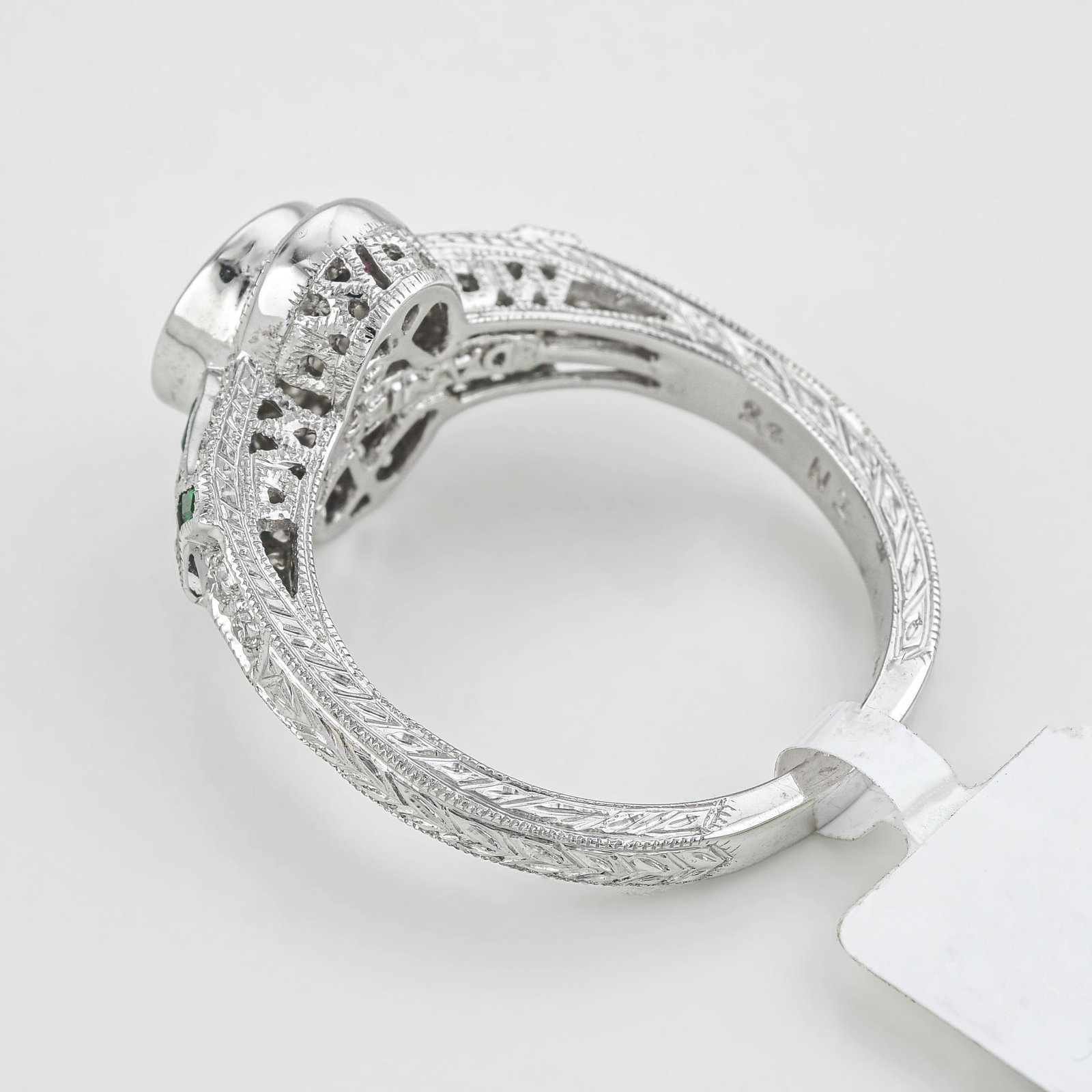 Diamond Sapphire and Emerald Art Deco Style Ring - 2