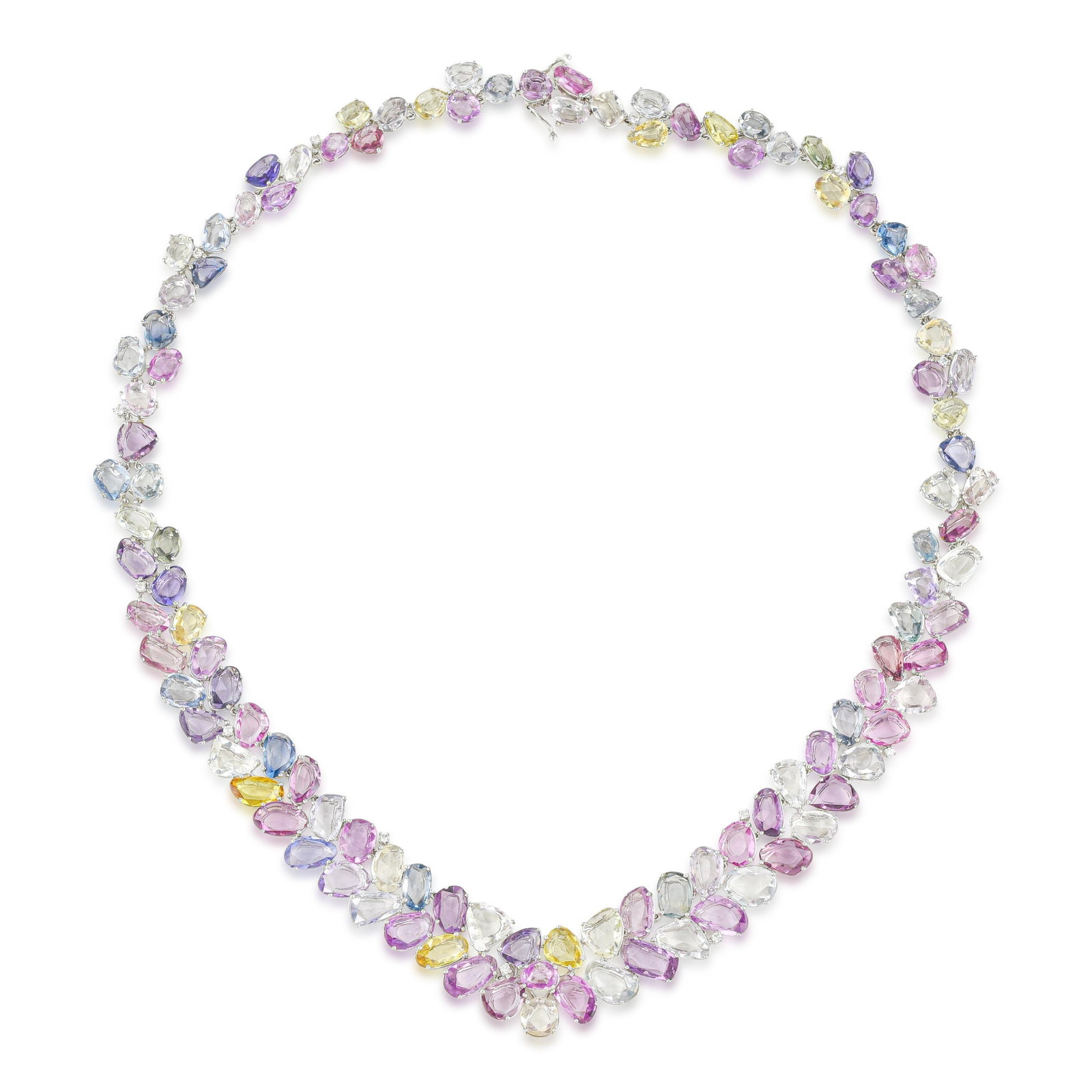 Multicolor Sapphire and Diamond Necklace (1 of 1)